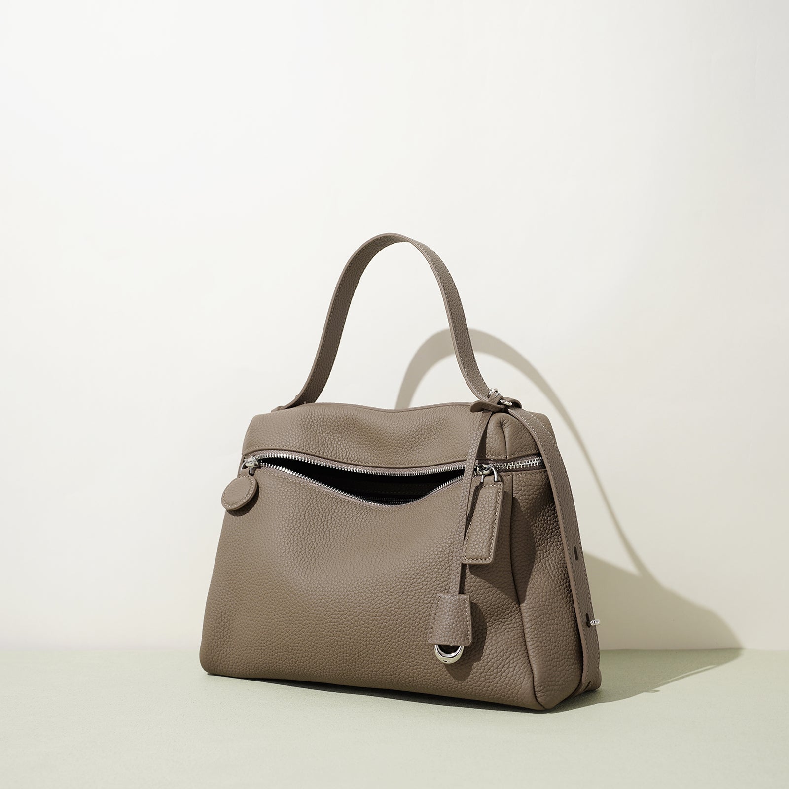 Vintage Leather Box Shoulder Crossbody Bag