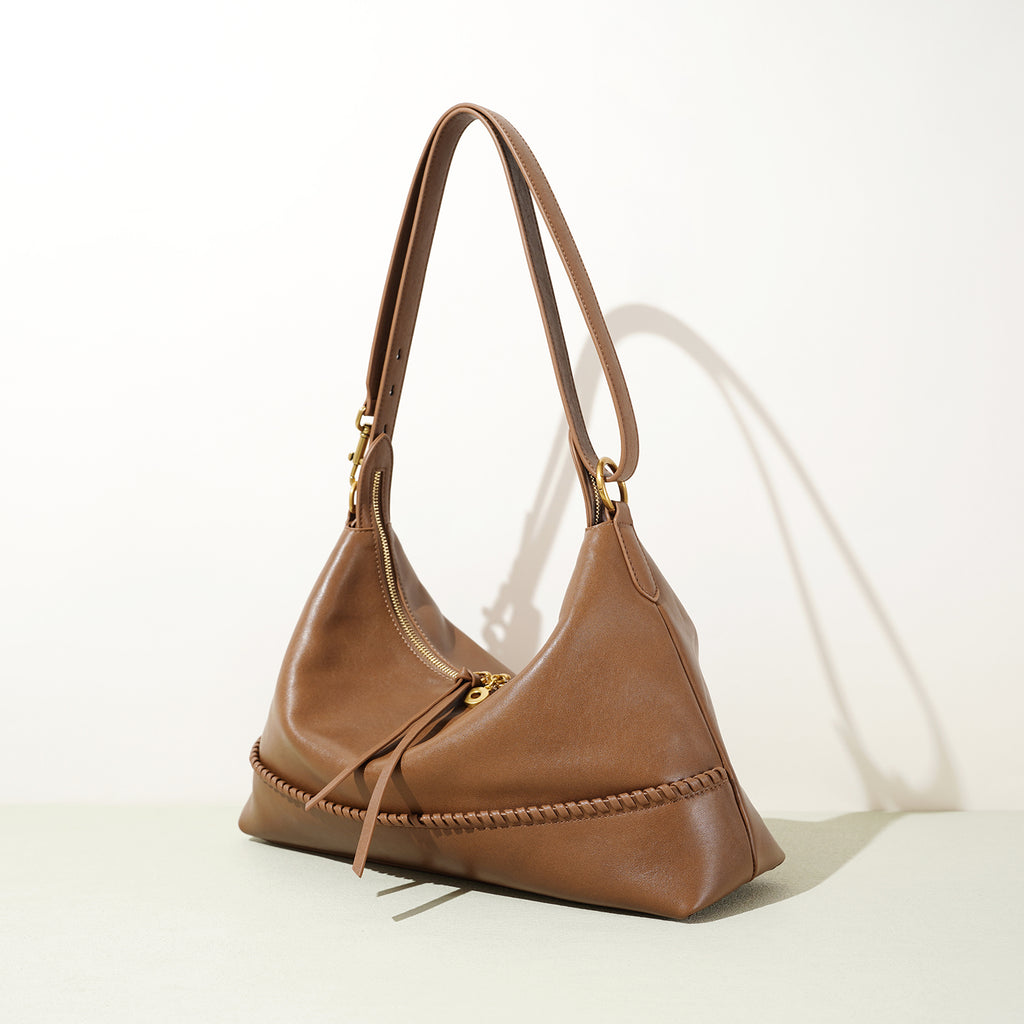 Leather Microfiber Saddle Crossbody Bag