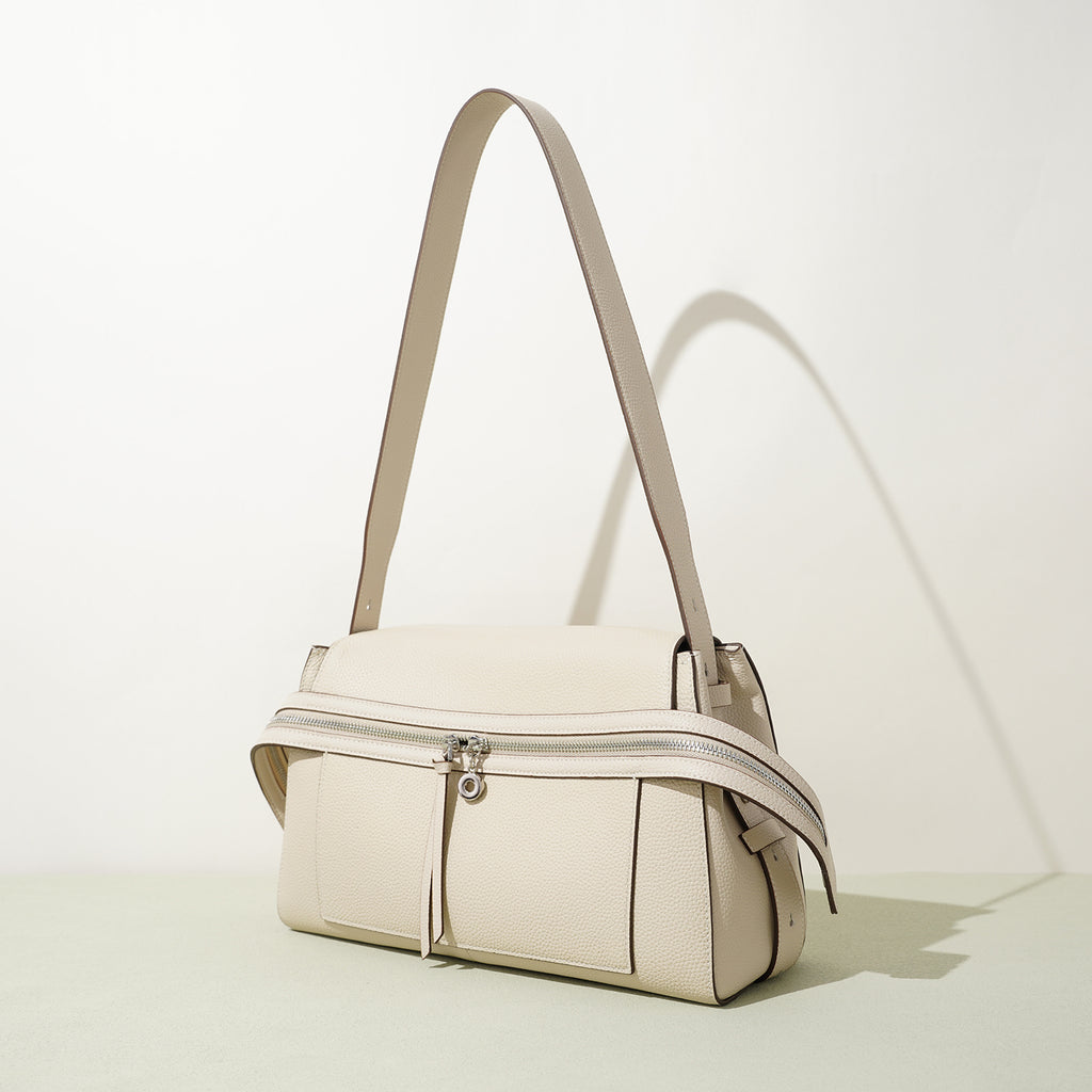 Large Leather Commuter Tote Handbag