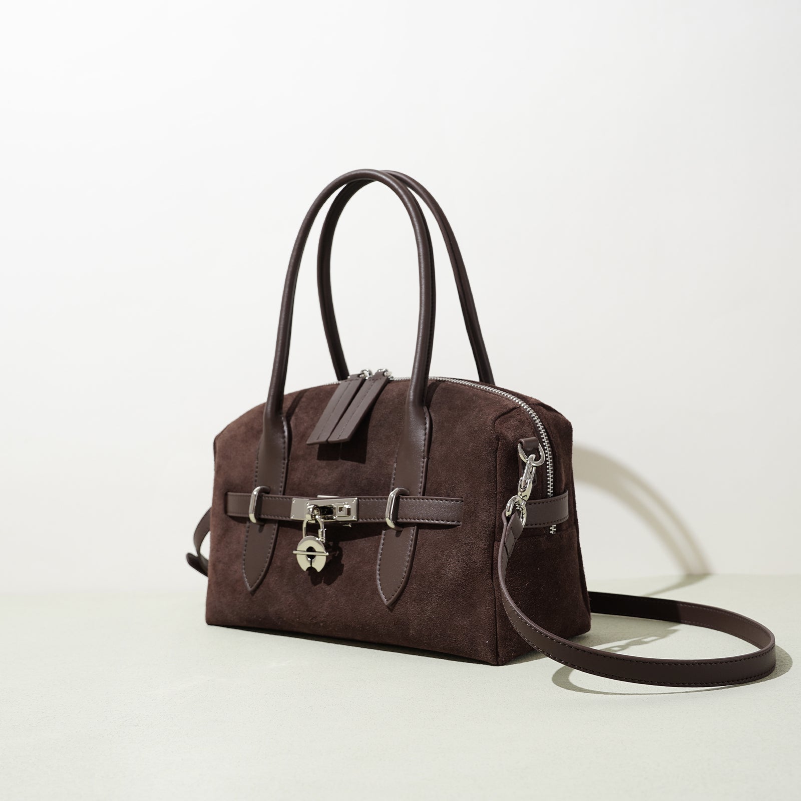 Top Grain Cowhide Suede Accordion Bag