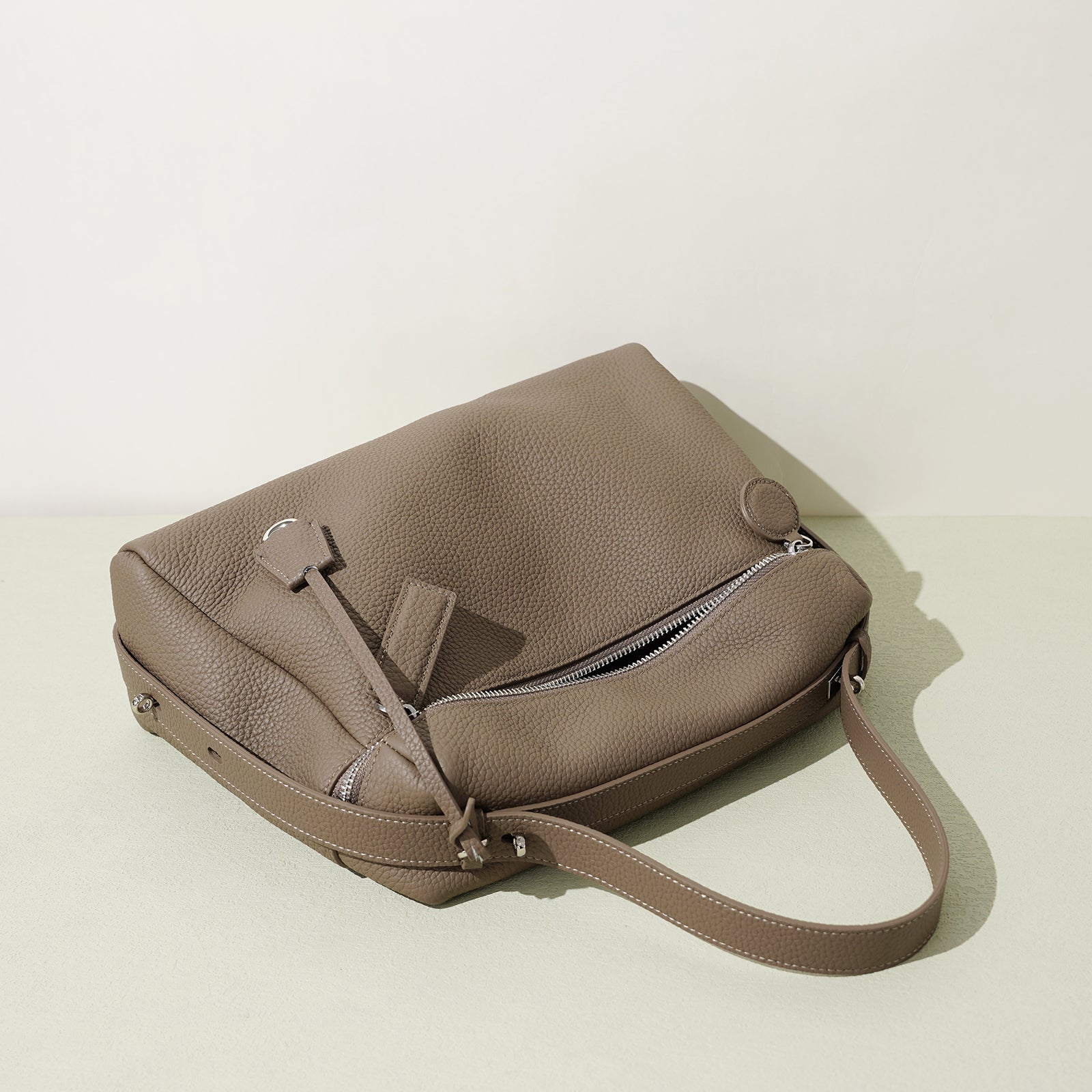 Vintage Leather Box Shoulder Crossbody Bag