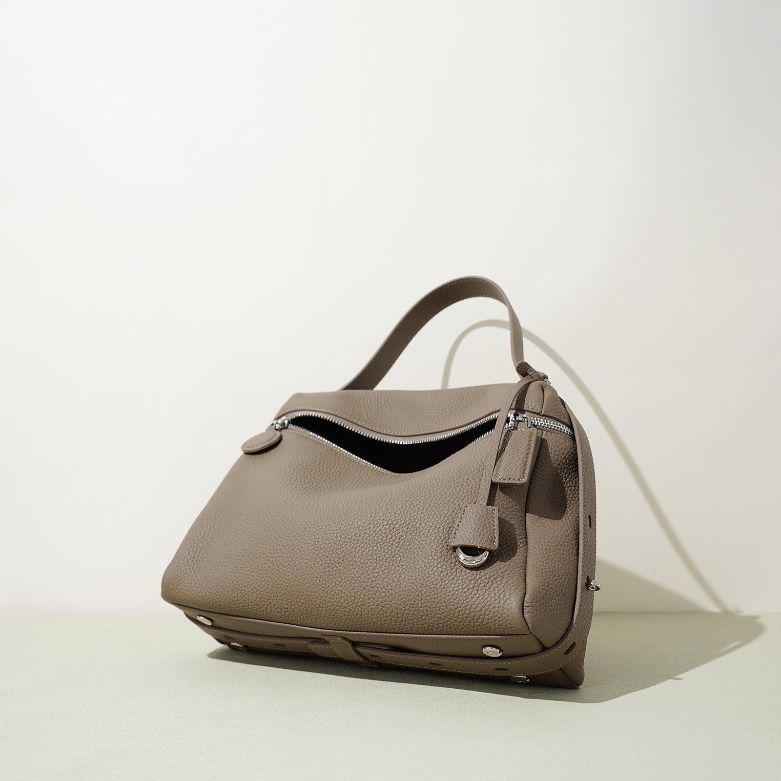 Vintage Leather Box Shoulder Crossbody Bag