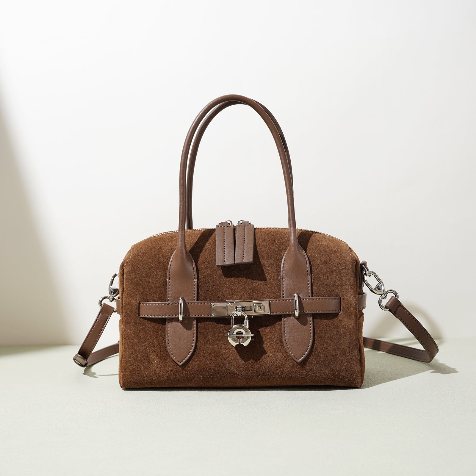 Top Grain Cowhide Suede Accordion Bag