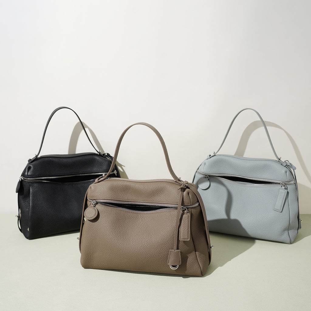 Vintage Leather Box Shoulder Crossbody Bag