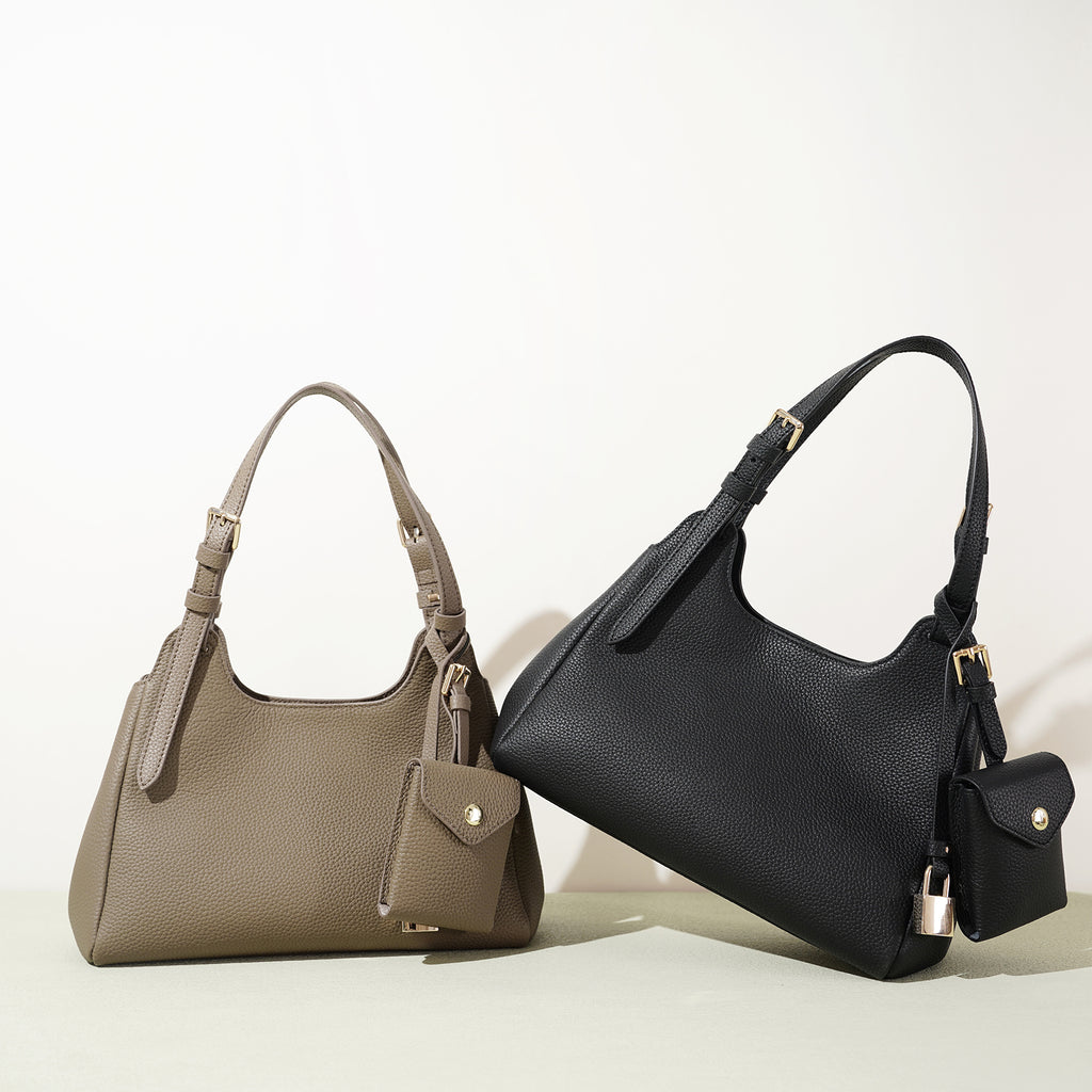 Minimalist Leather Crescent Shoulder Bag