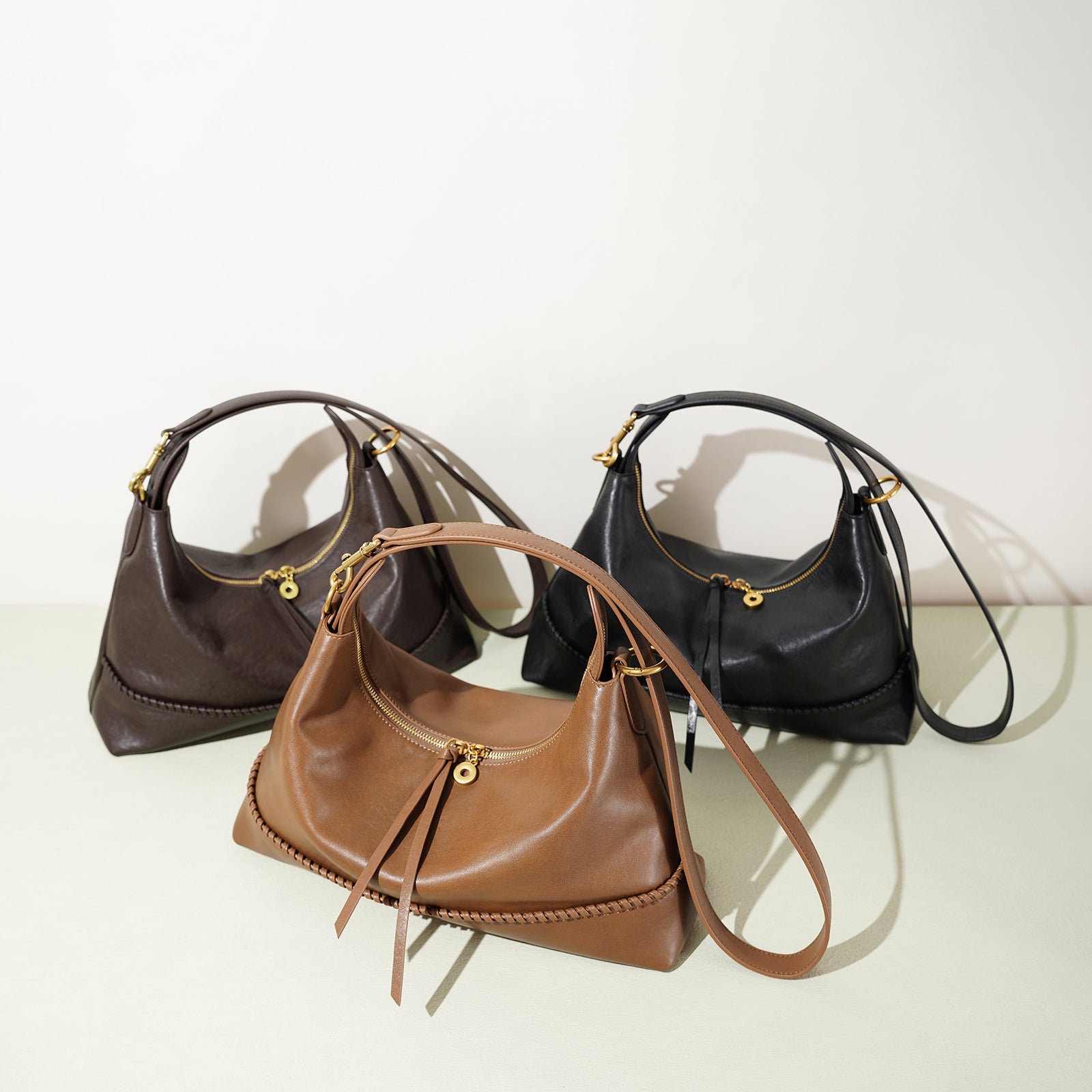 Leather Microfiber Saddle Crossbody Bag