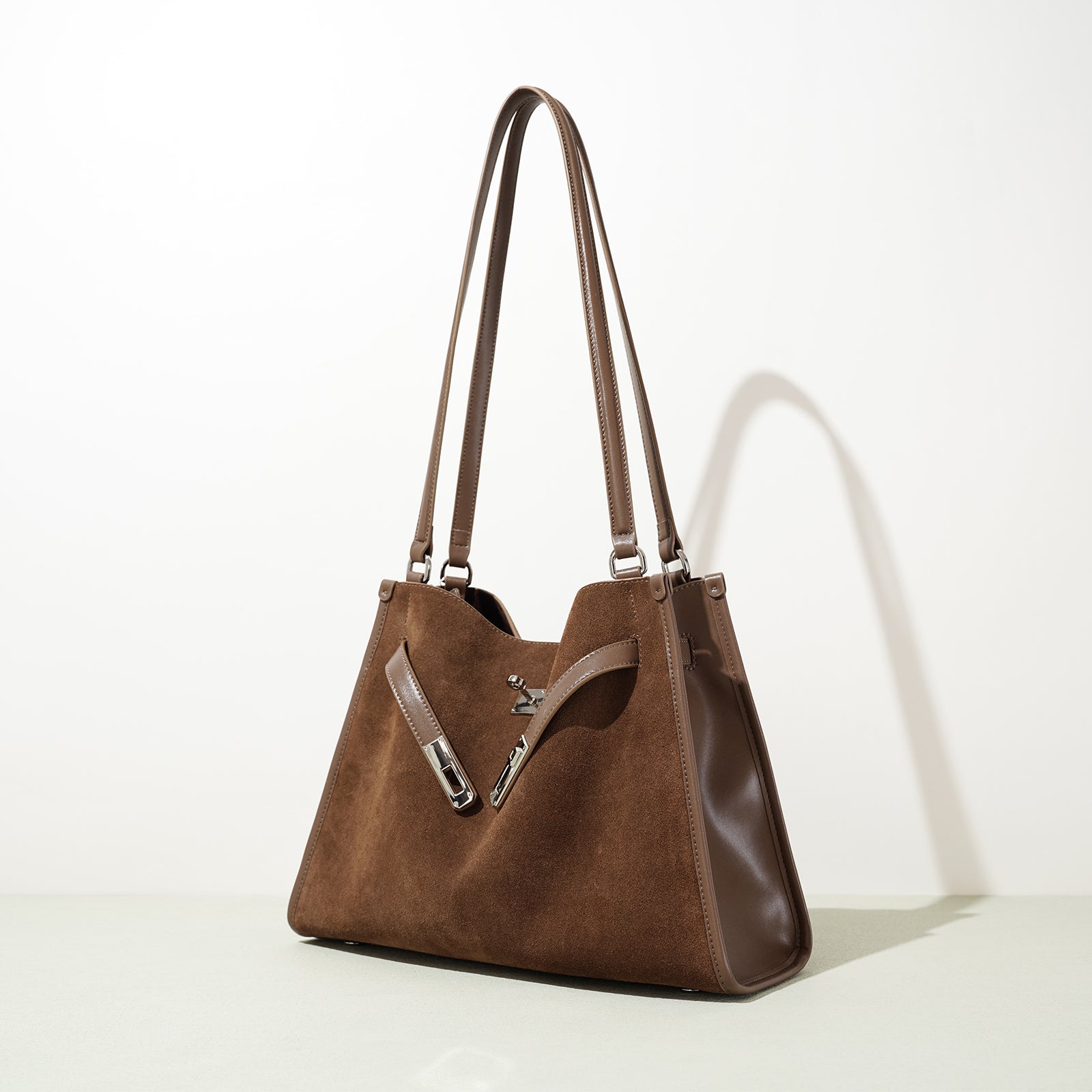 Top Grain Cowhide Suede Hobo Tote