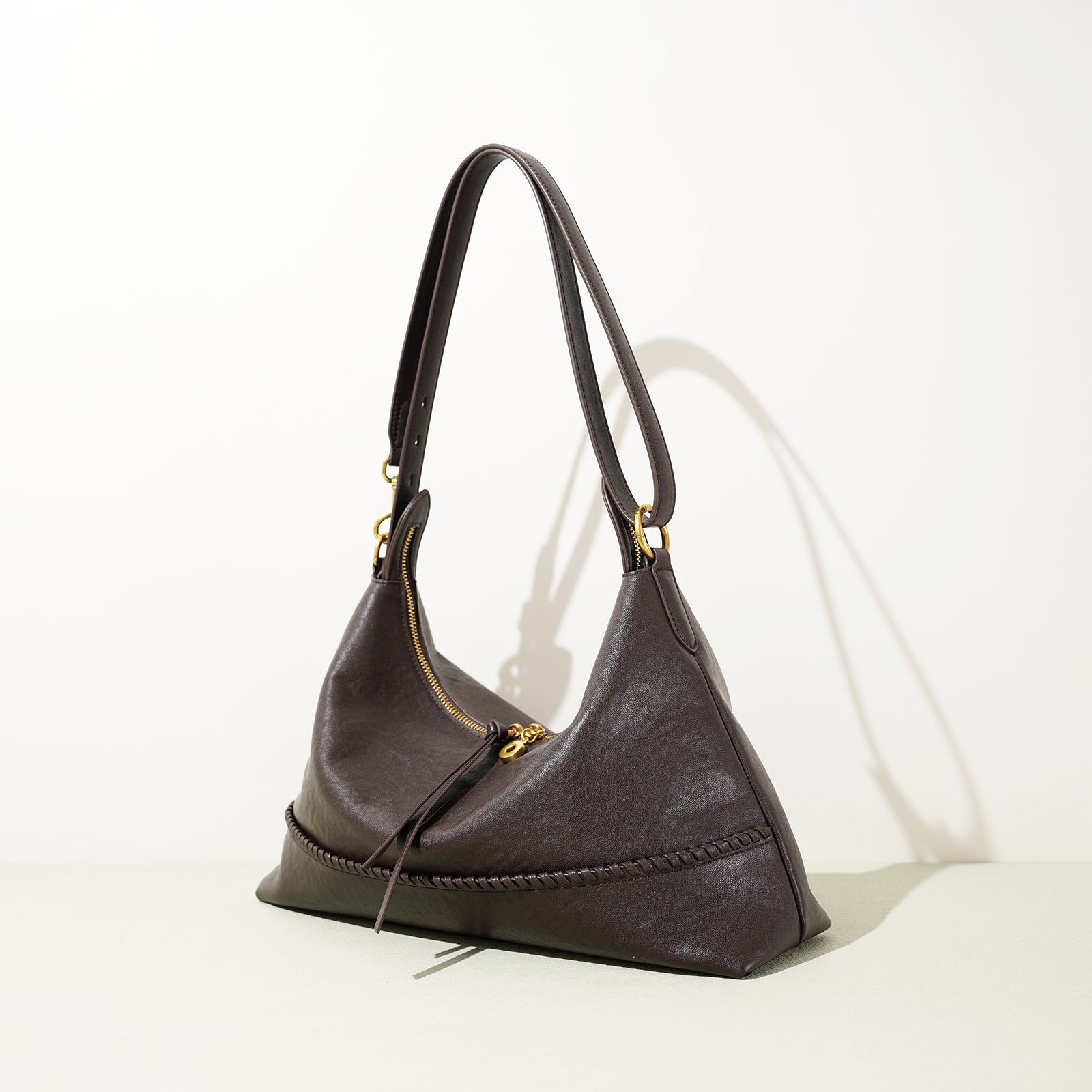Leather Microfiber Saddle Crossbody Bag