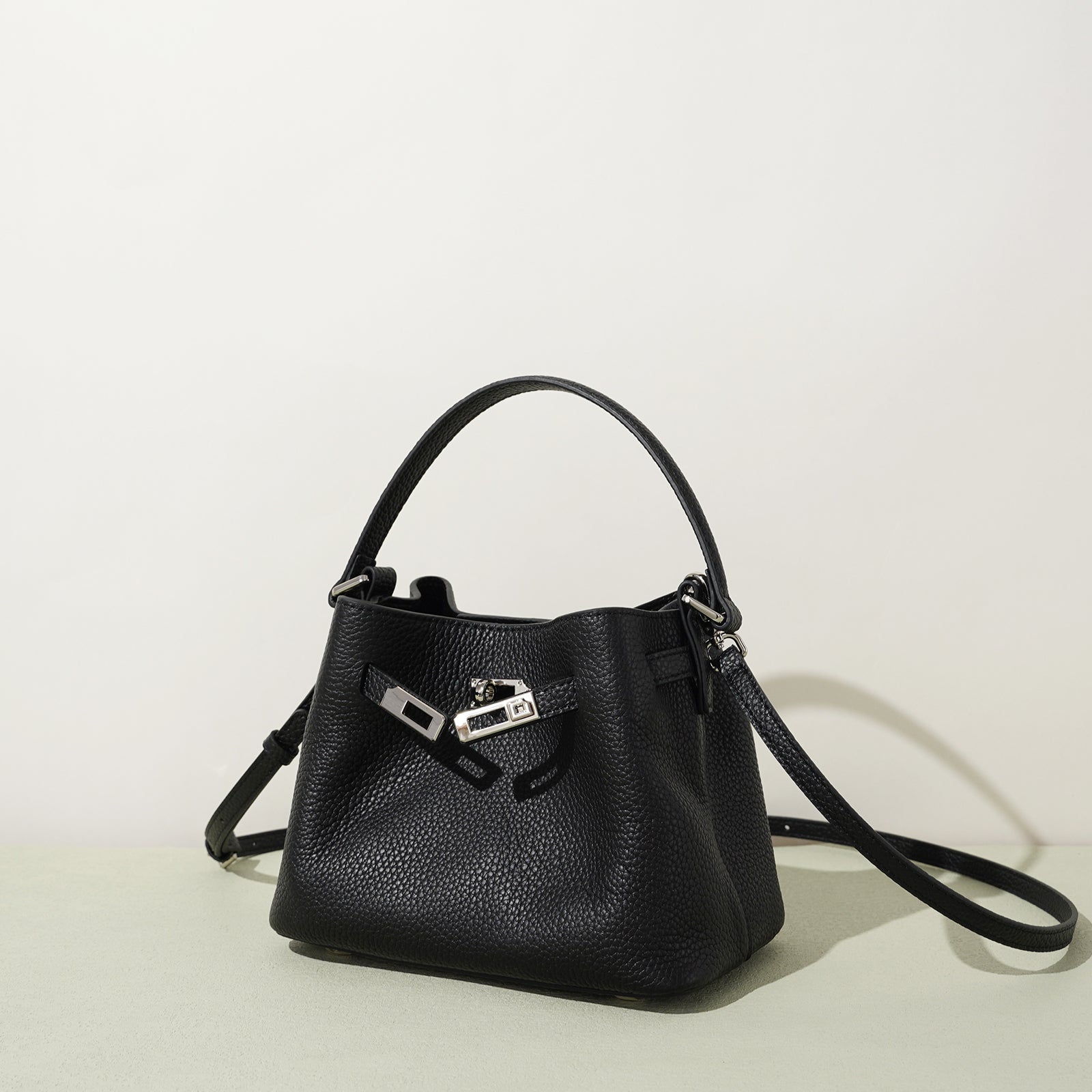 Structured Full Grain Leather Handbag