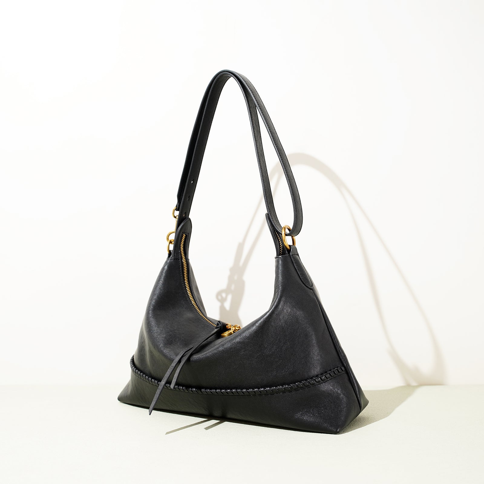 Leather Microfiber Saddle Crossbody Bag