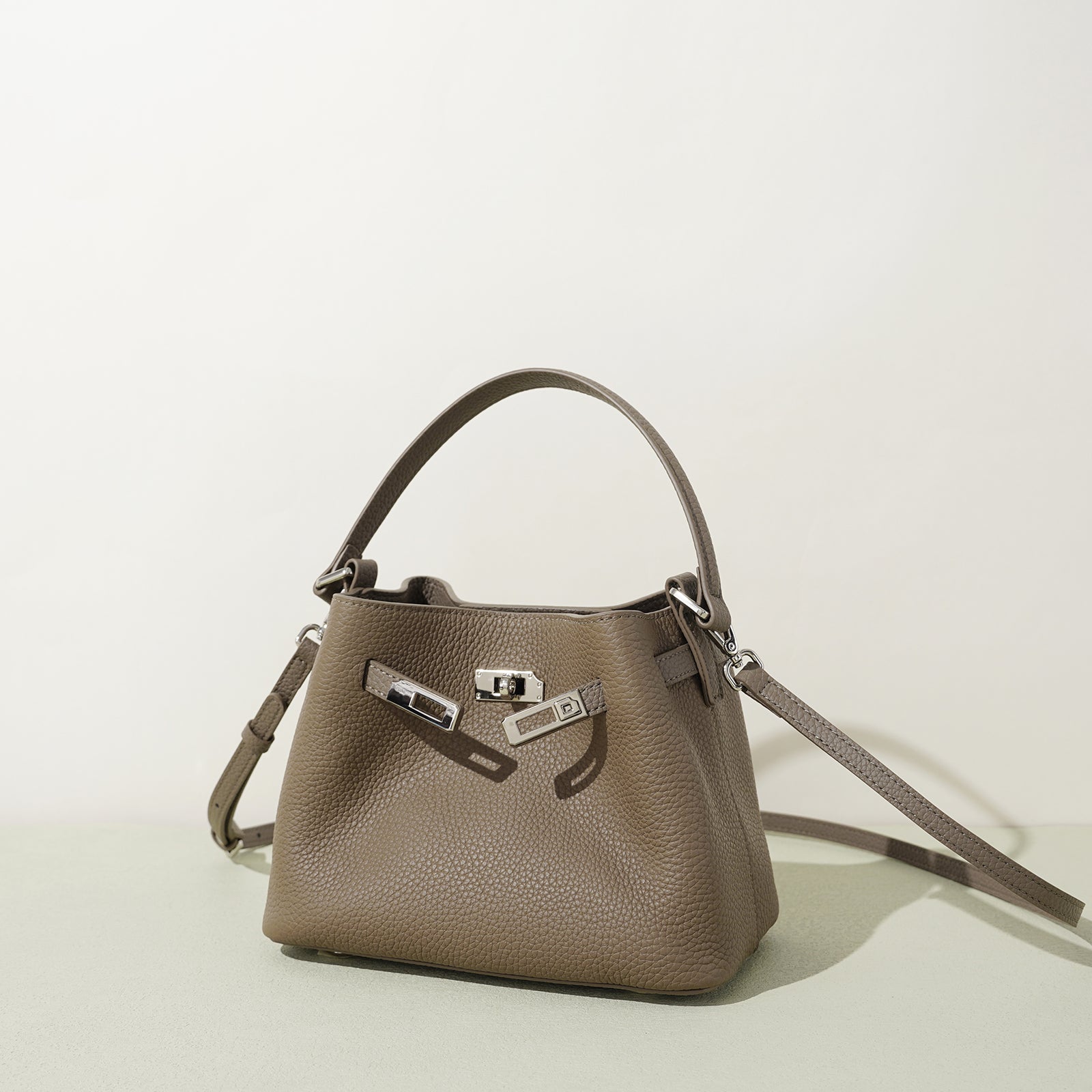 Structured Full Grain Leather Handbag