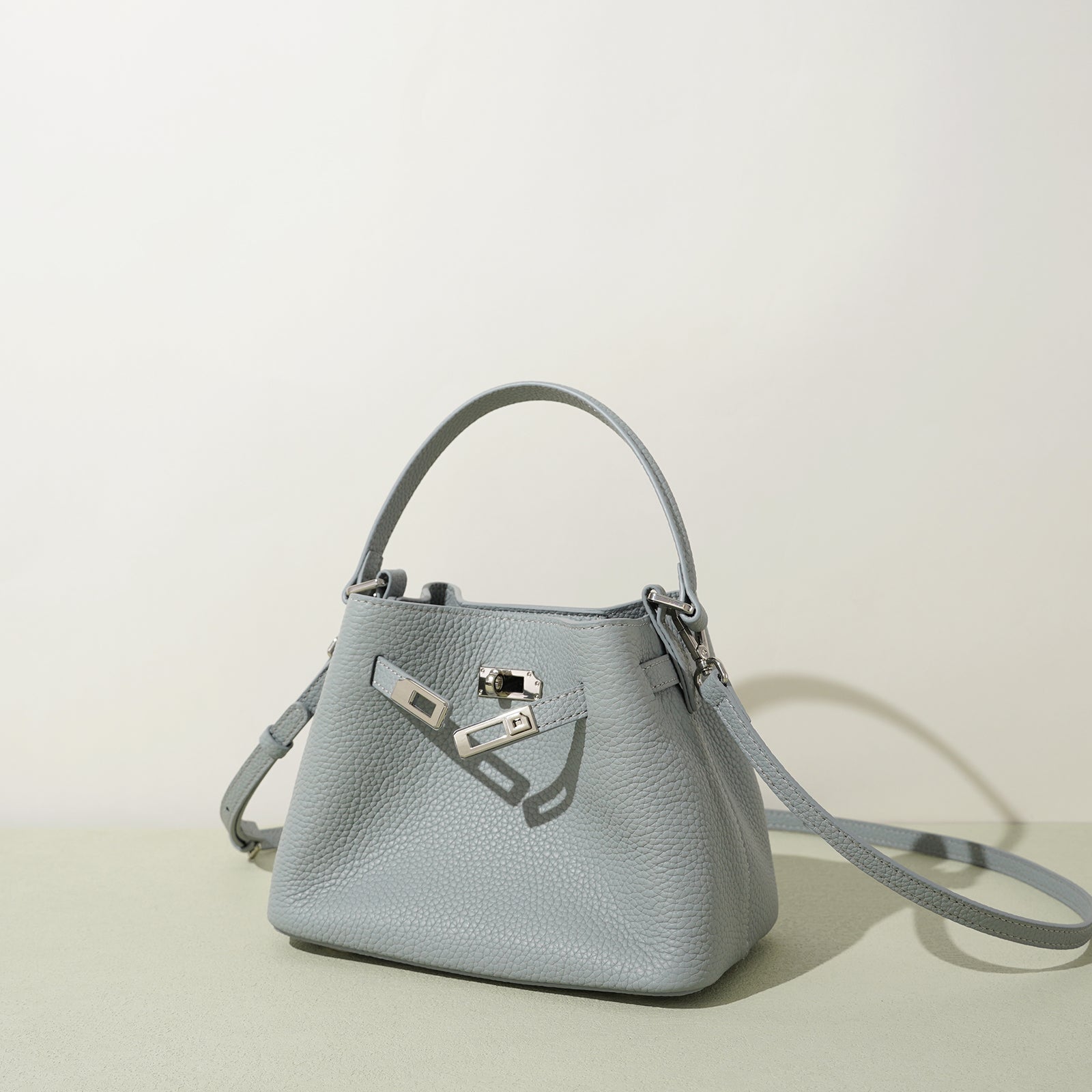 Structured Full Grain Leather Handbag