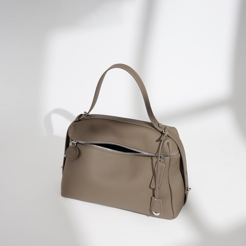 Vintage Leather Box Shoulder Crossbody Bag