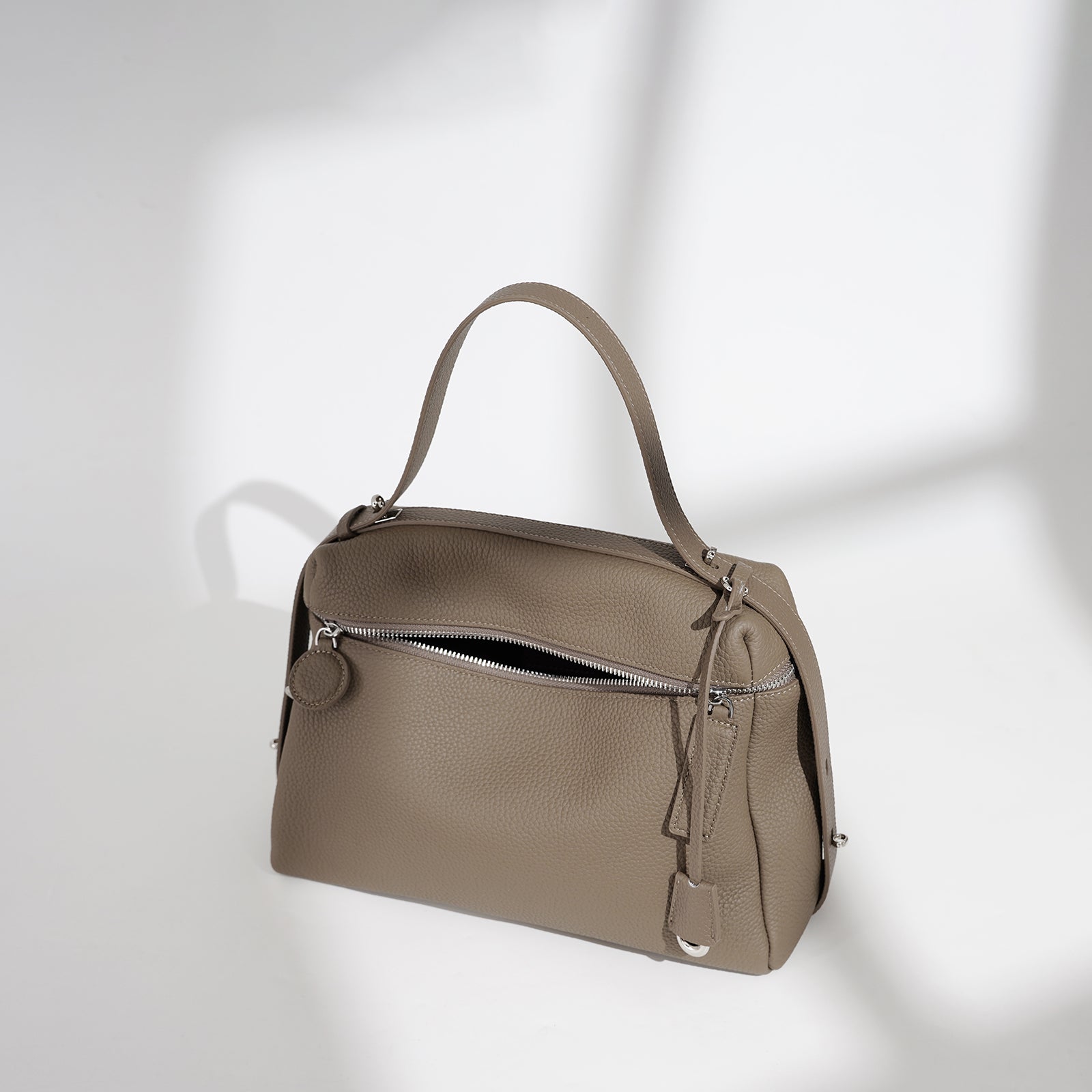 Vintage Leather Box Shoulder Crossbody Bag