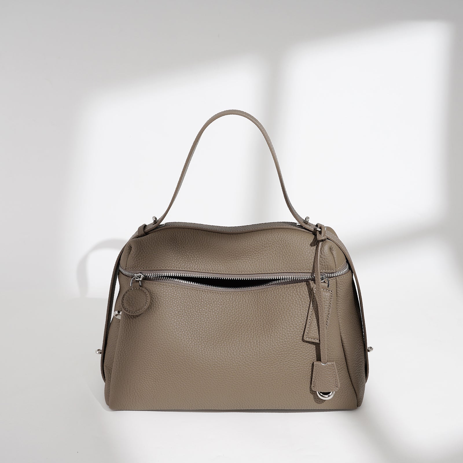 Vintage Leather Box Shoulder Crossbody Bag