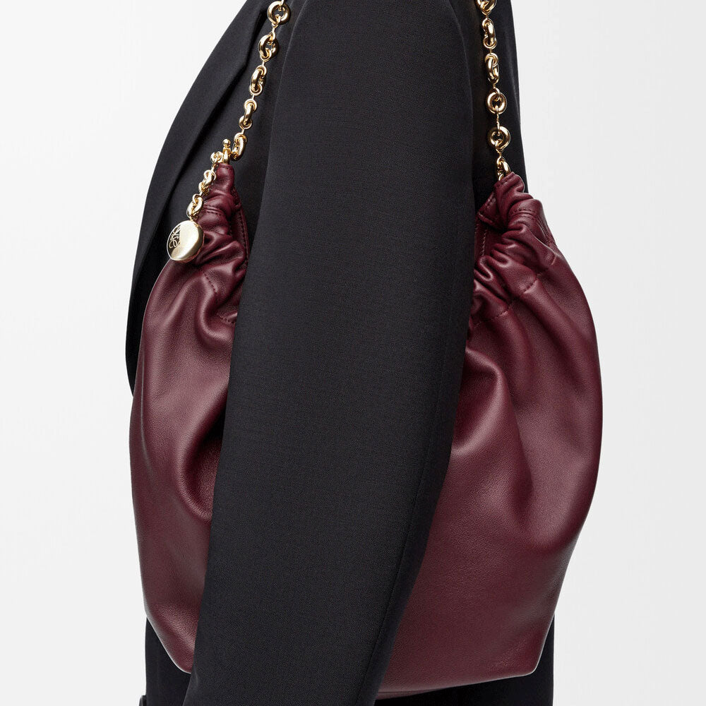 Small Ruched Nappa Shoulder Bag