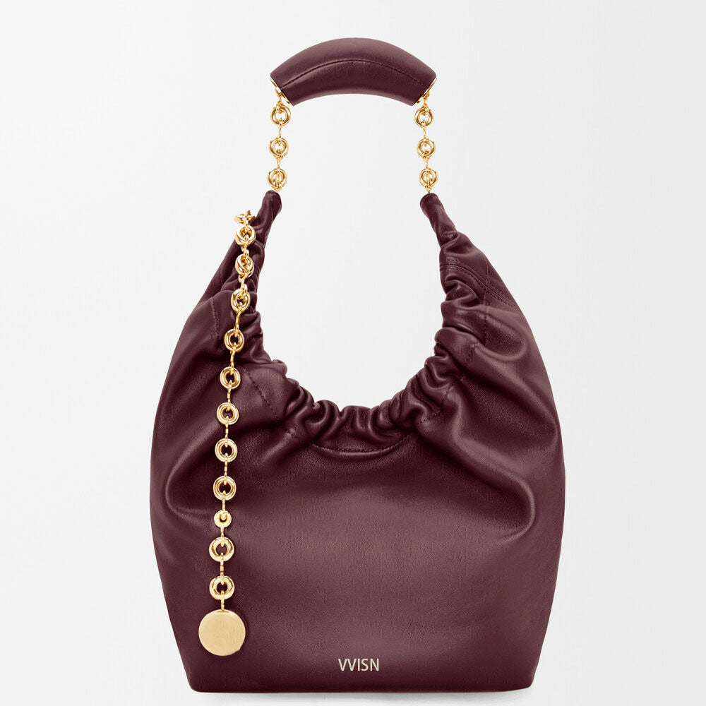 Small Ruched Nappa Shoulder Bag