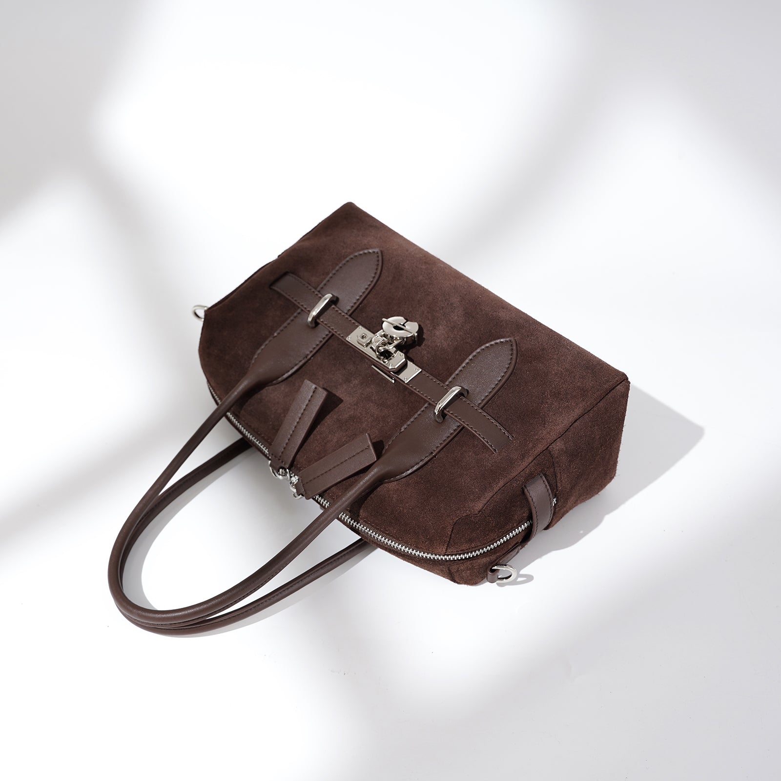 Top Grain Cowhide Suede Accordion Bag