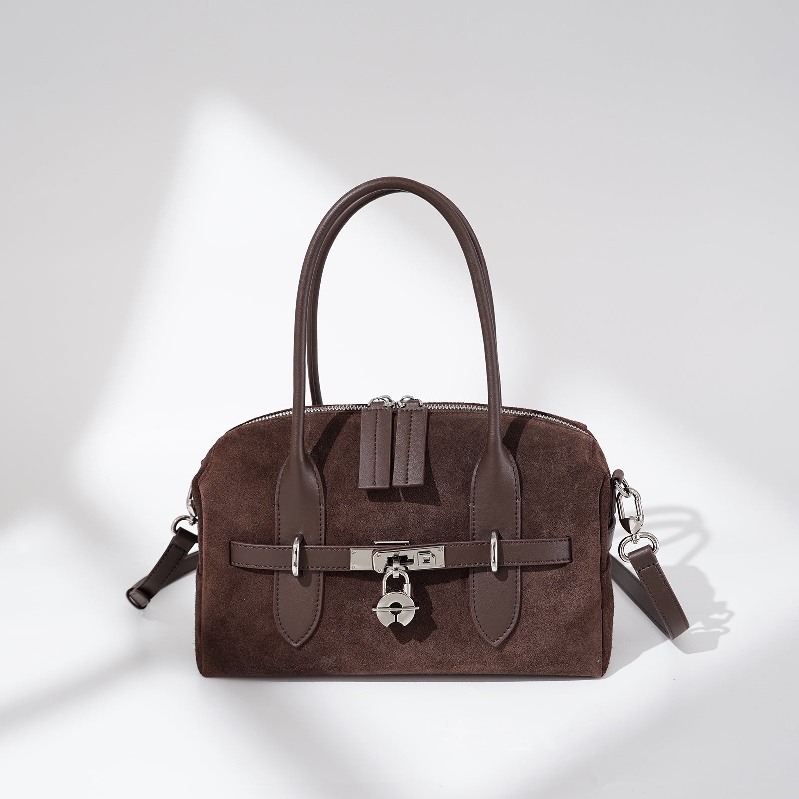 Top Grain Cowhide Suede Accordion Bag