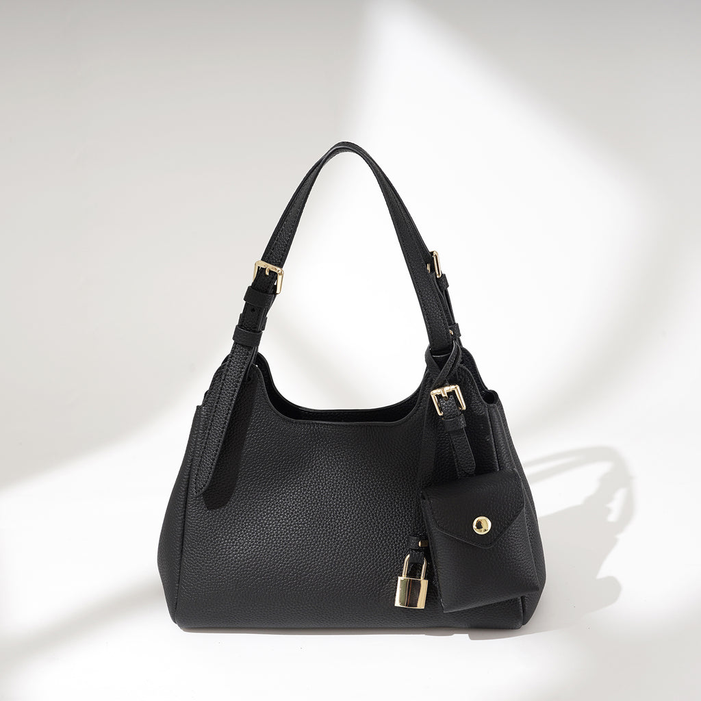 Minimalist Leather Crescent Shoulder Bag