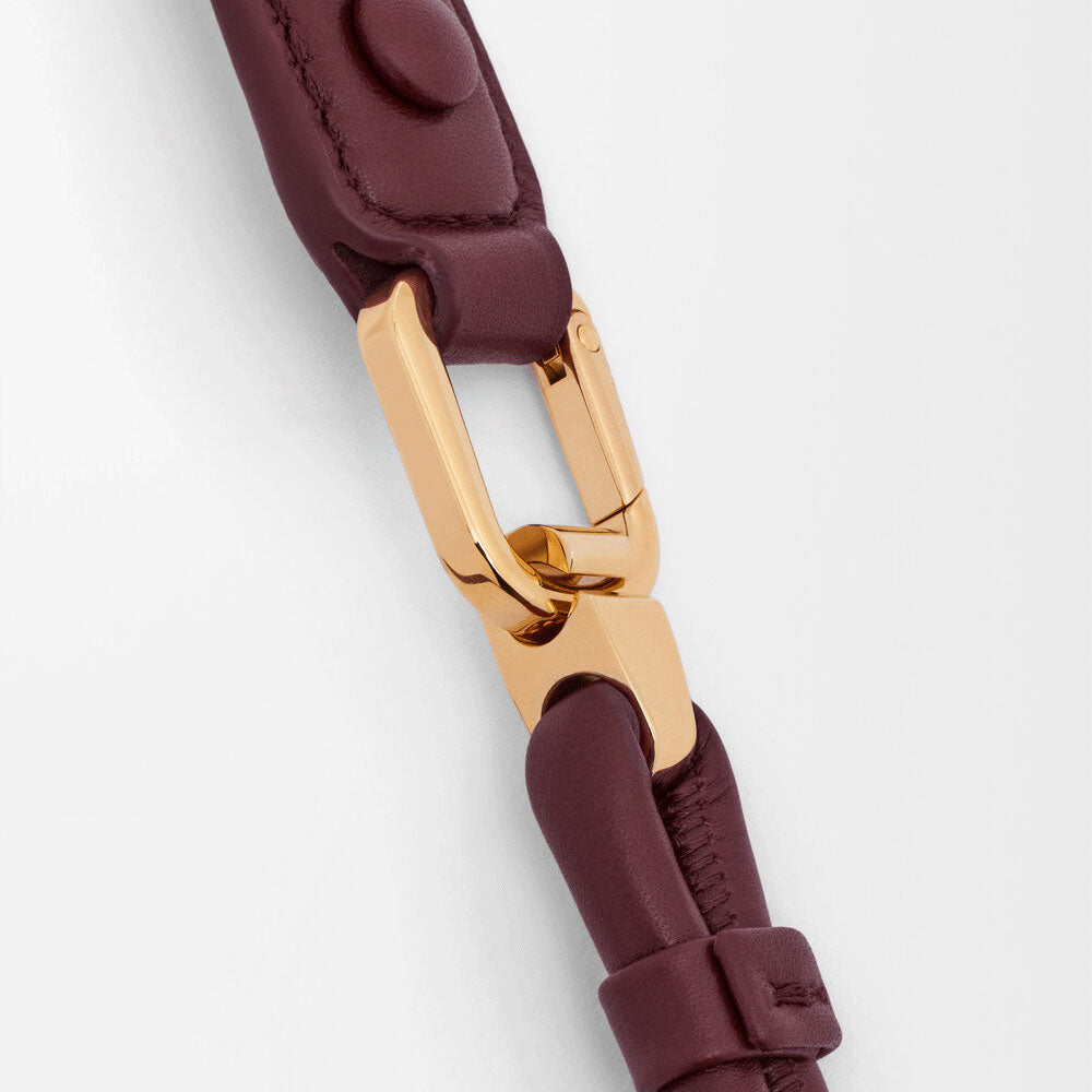 Small Supple Calfskin Trapeze Bag Dark Burgundy