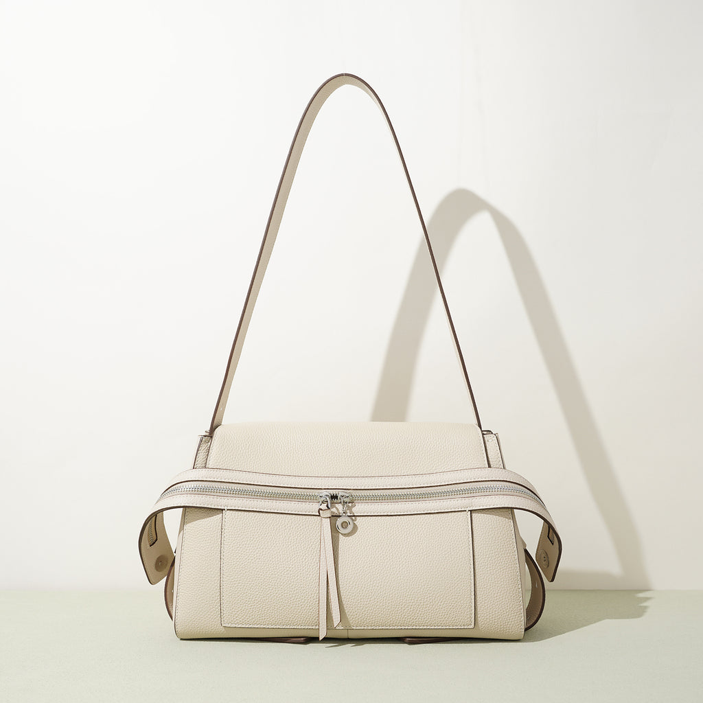 Large Leather Commuter Tote Handbag