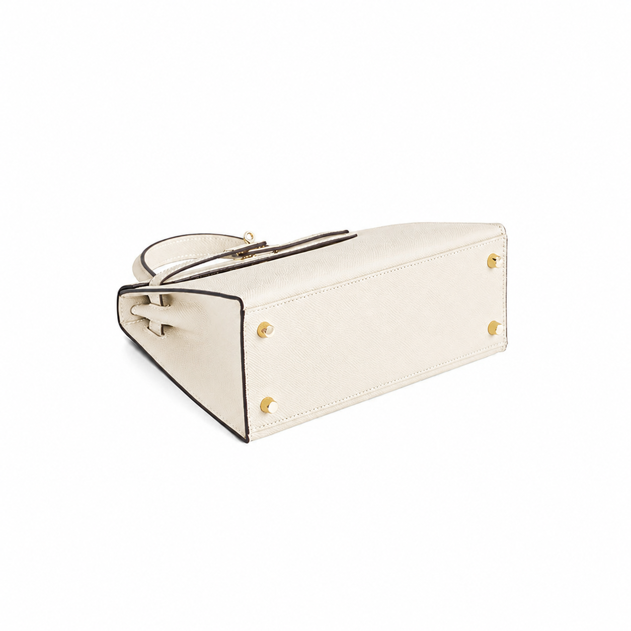 Ivory Lock Top Handle Bag