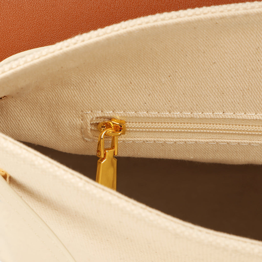 Sinfonia-Women Linen BEIGE Shoulder Bag