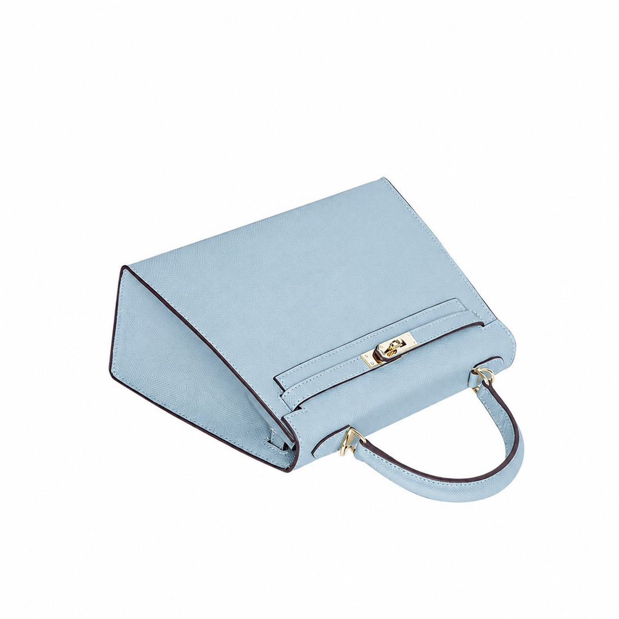 Sky Blue Structured Handle Bag