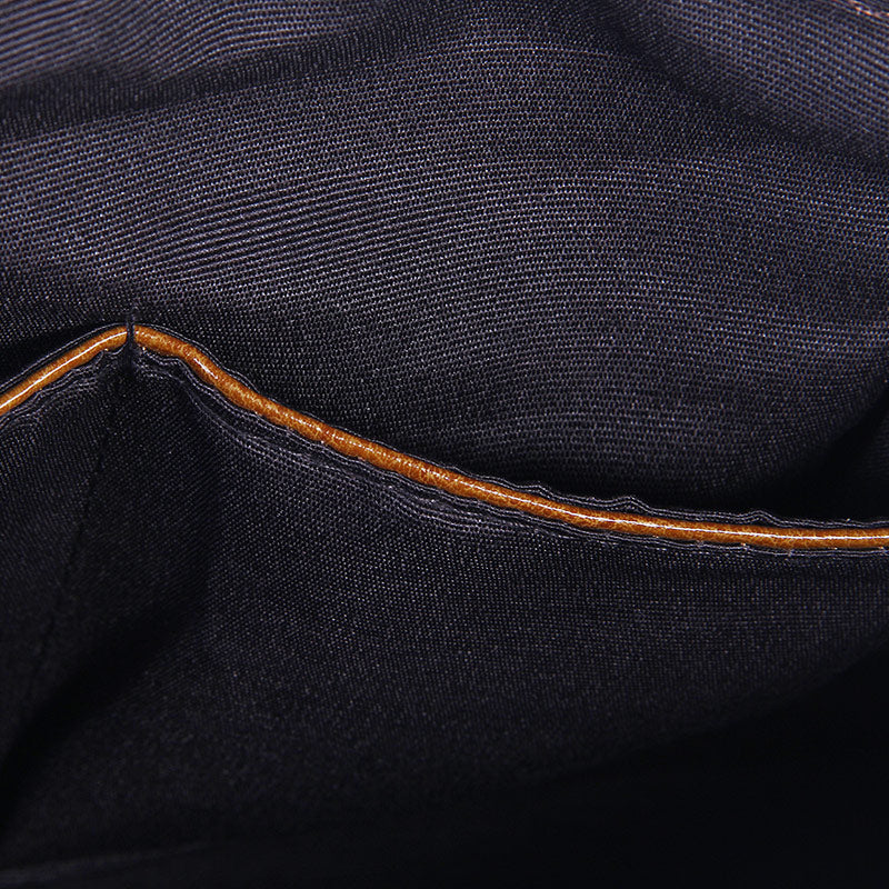 Structured Waxed Leather Work Tote Bag