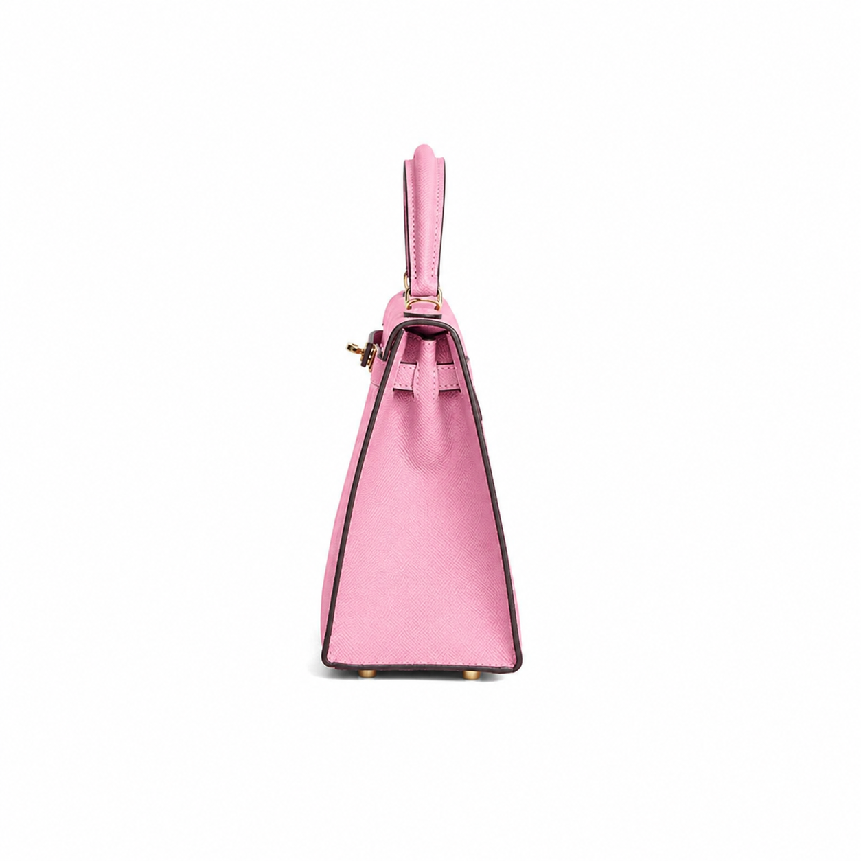 Petal Pink Structured Top Handle Bag