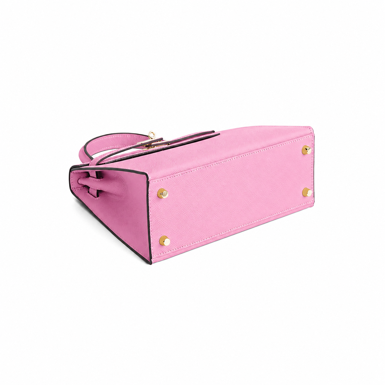 Petal Pink Structured Top Handle Bag