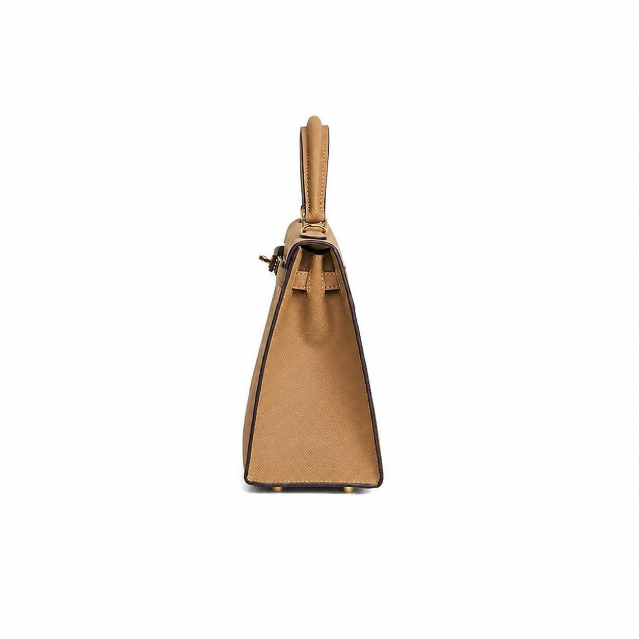 Biscuit Gold-Lock Top Handle Bag