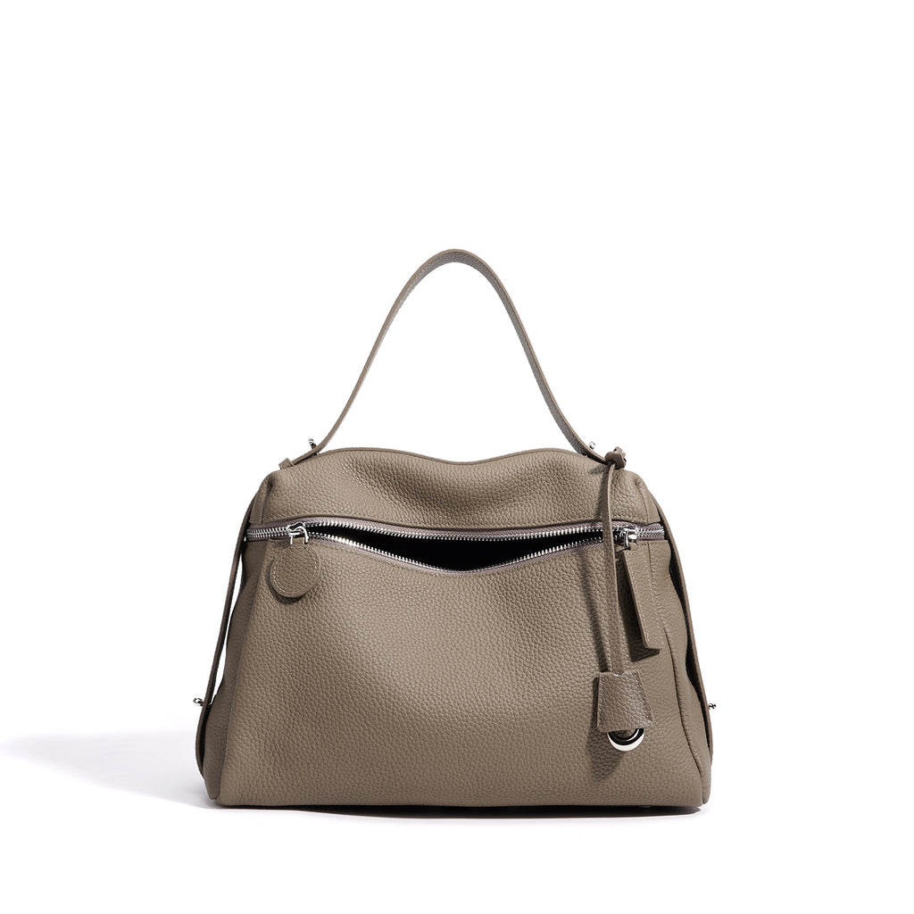 Vintage Leather Box Shoulder Crossbody Bag