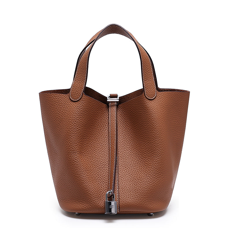Minimalist Full Grain Leather Bucket Bag