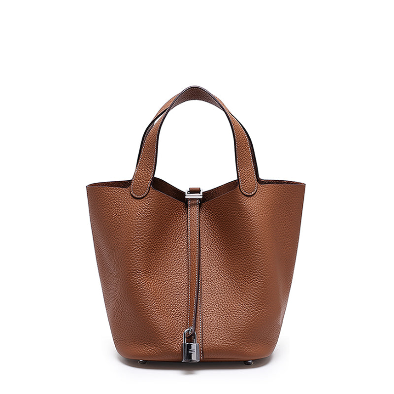 Minimalist Full Grain Leather Bucket Bag
