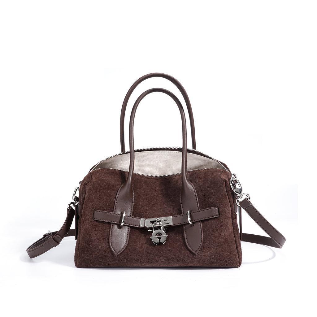 Top Grain Cowhide Suede Accordion Bag