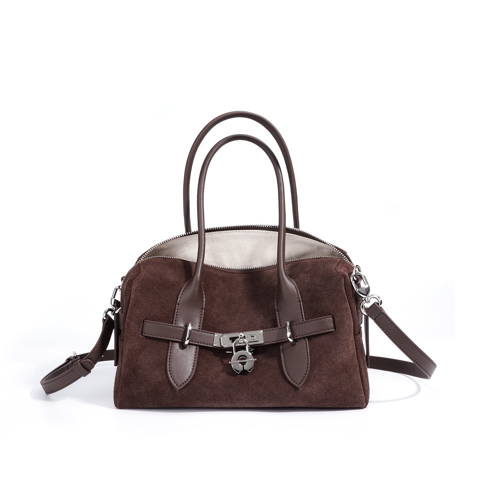 Top Grain Cowhide Suede Accordion Bag