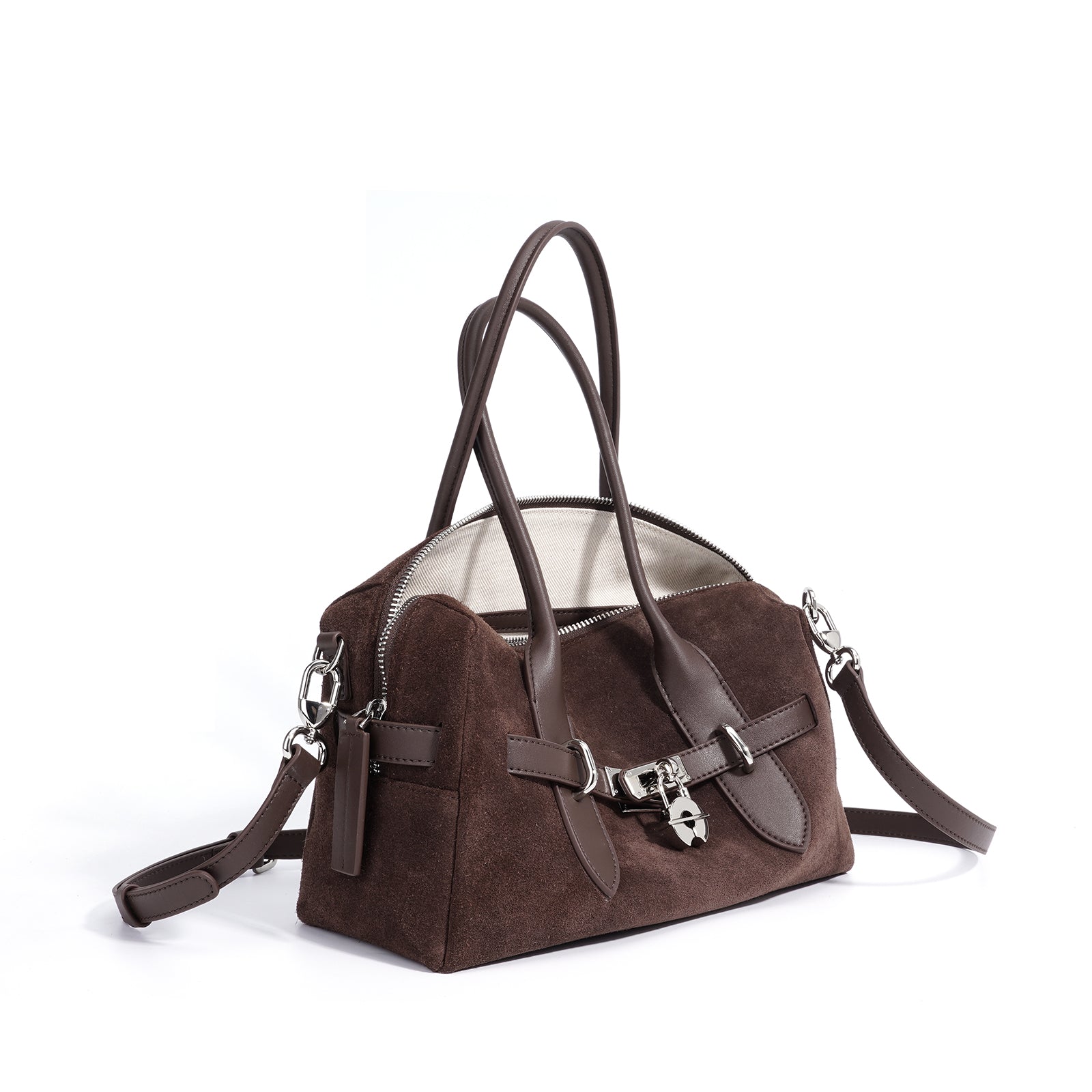 Top Grain Cowhide Suede Accordion Bag