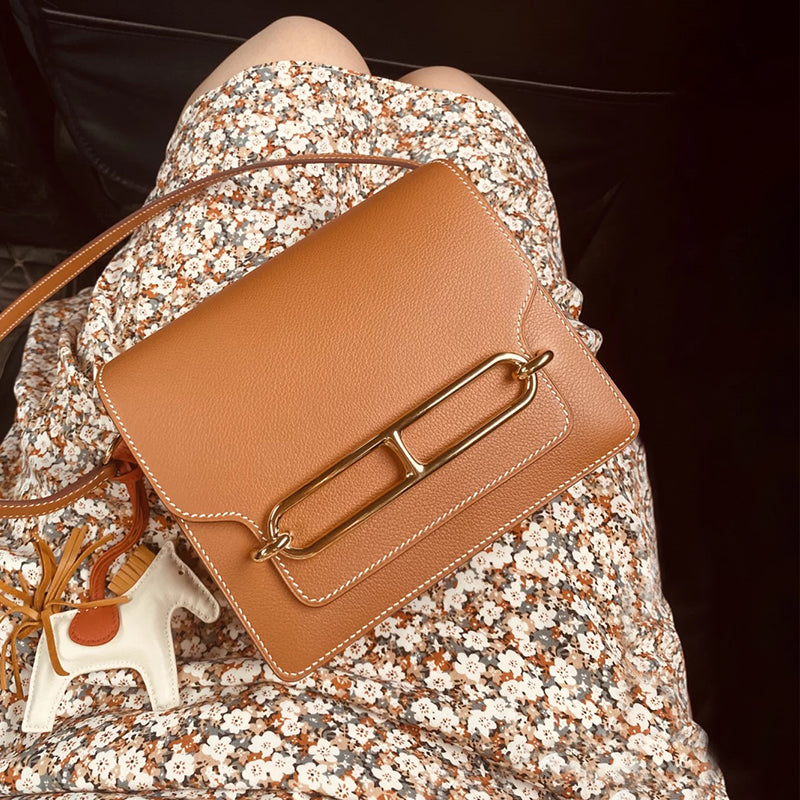 Top Grain Cowhide Tofu Crossbody Bag