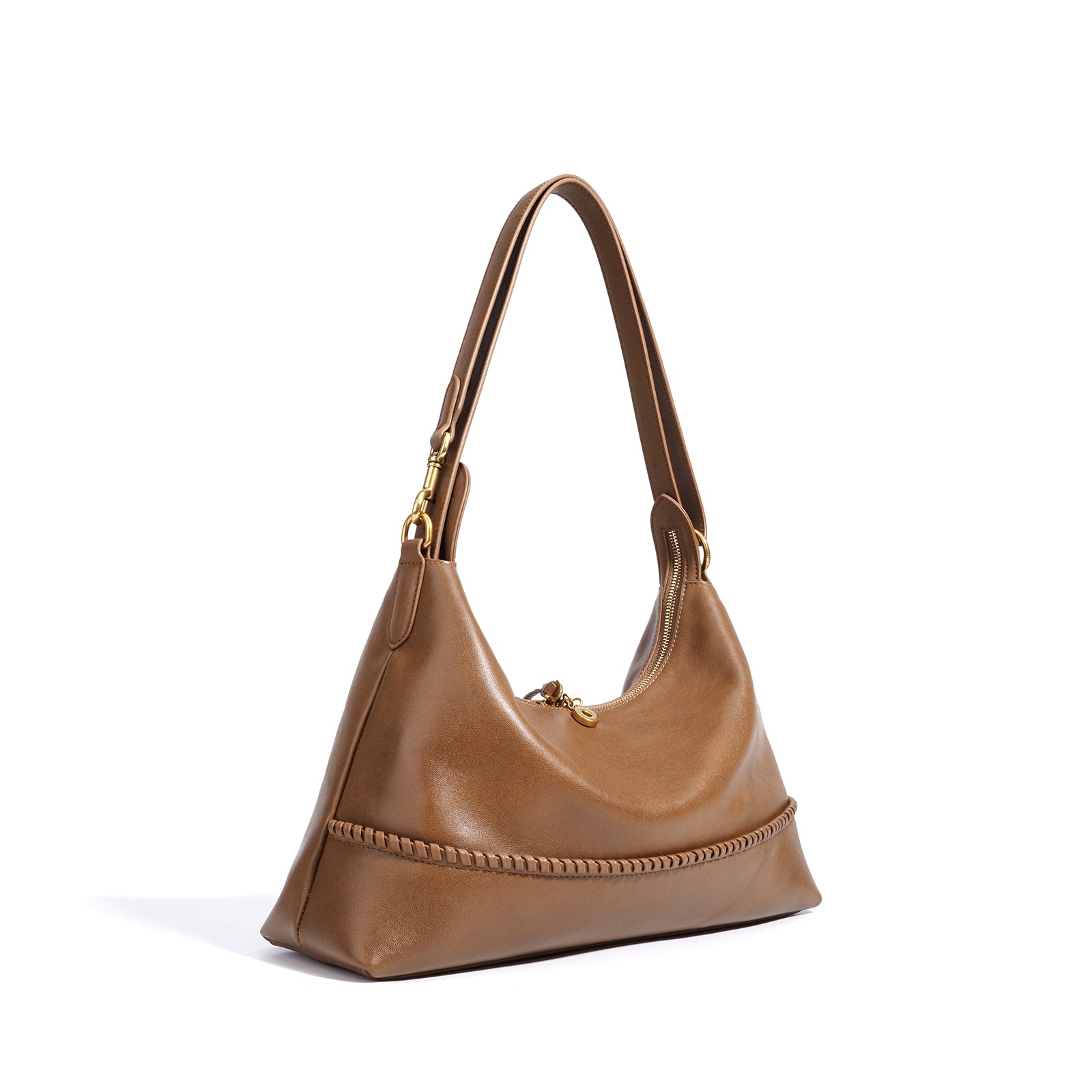 Leather Microfiber Saddle Crossbody Bag