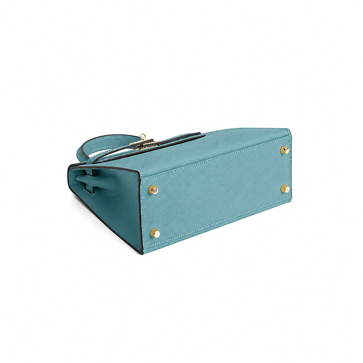 Teal Lock Top Handle Bag