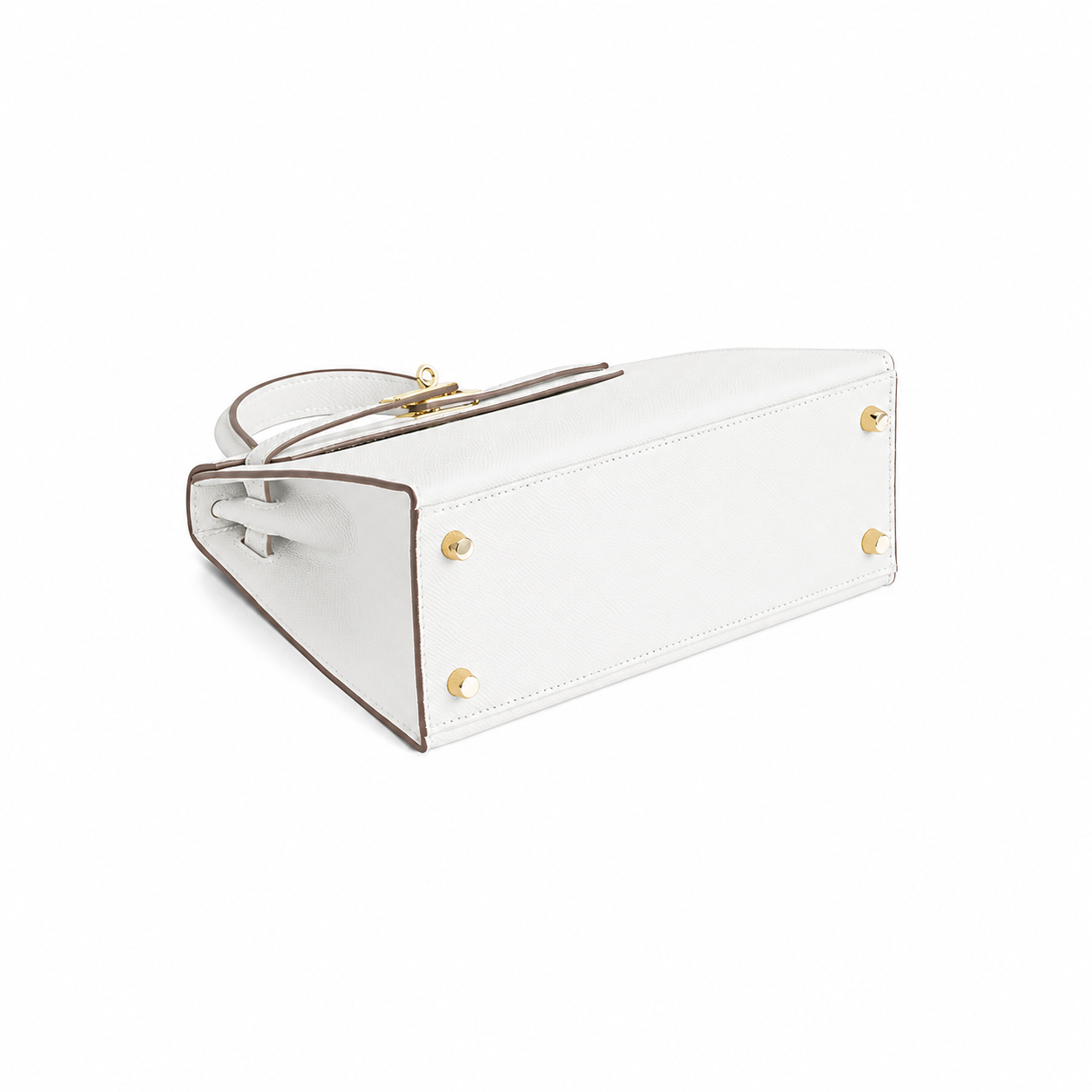 Ivory Lock Structured Top Handle Bag