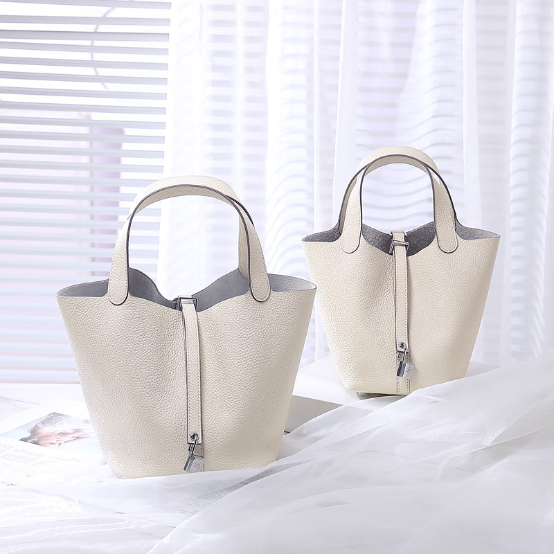 Minimalist Full Grain Leather Bucket Bag