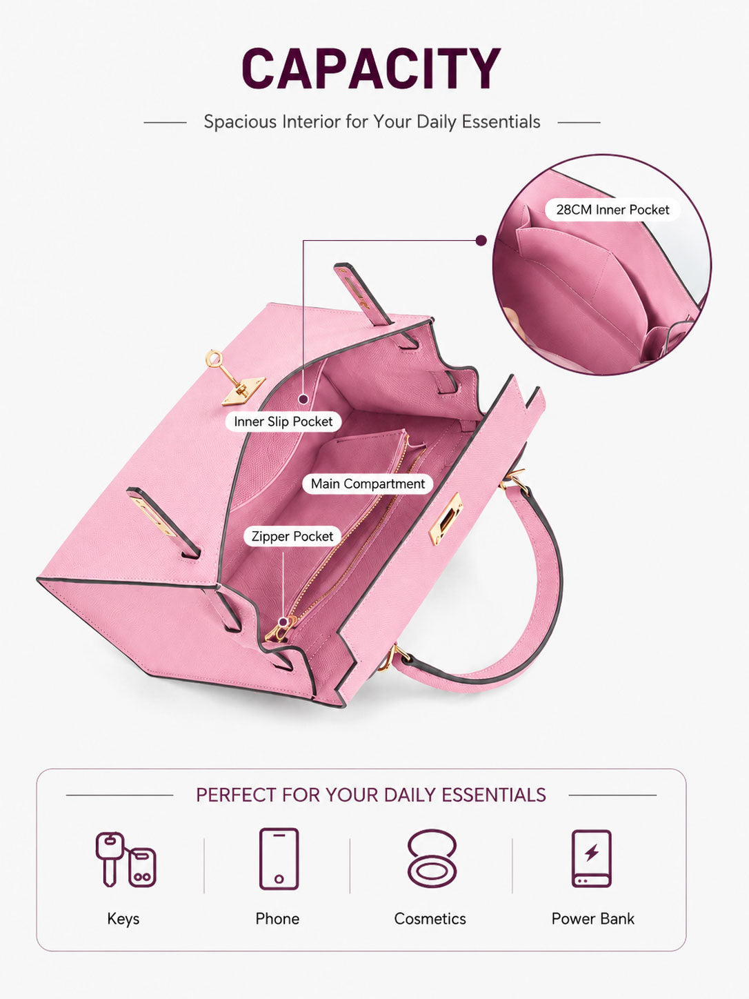 Petal Pink Structured Top Handle Bag outfit scenario