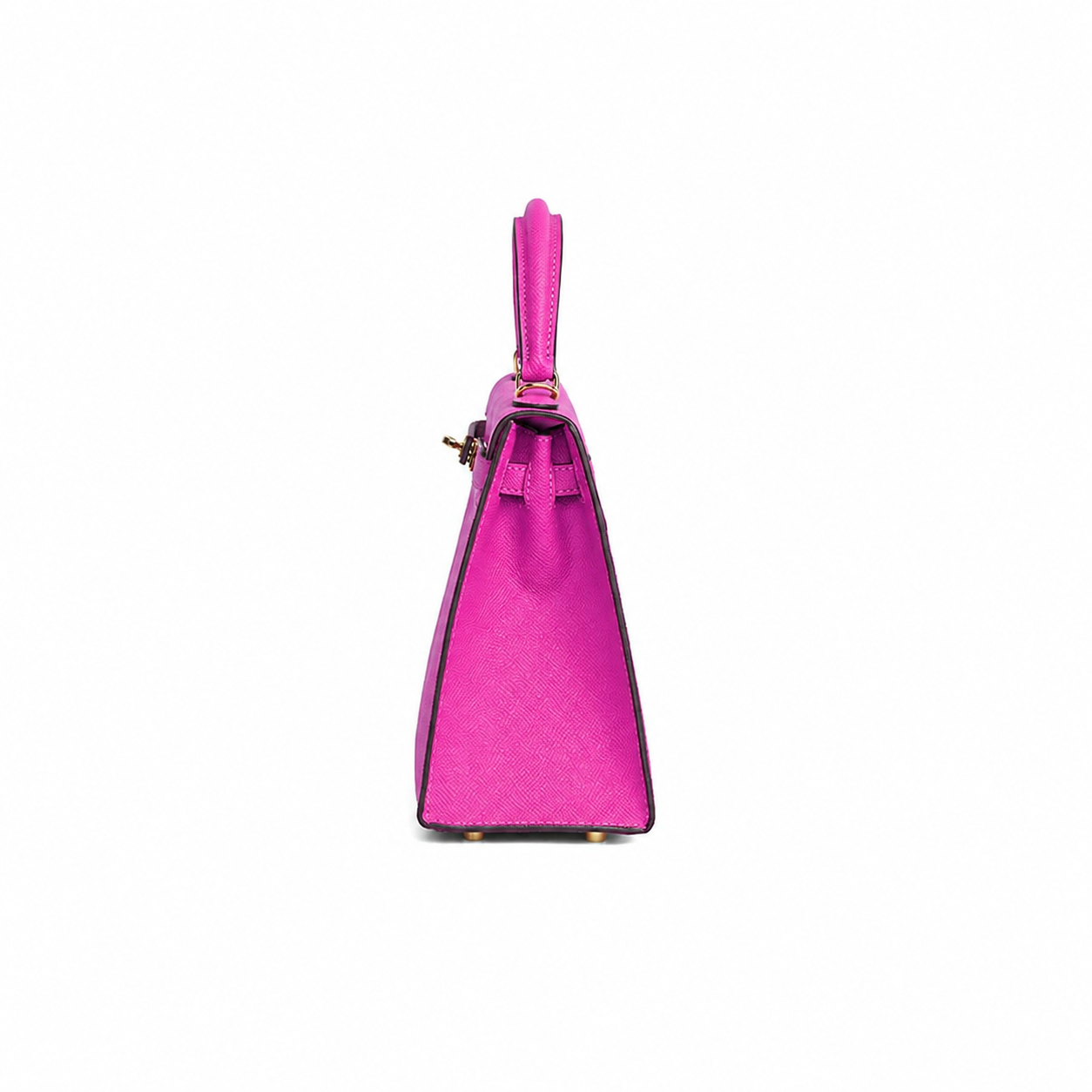 Fuchsia Lock Top Handle Bag
