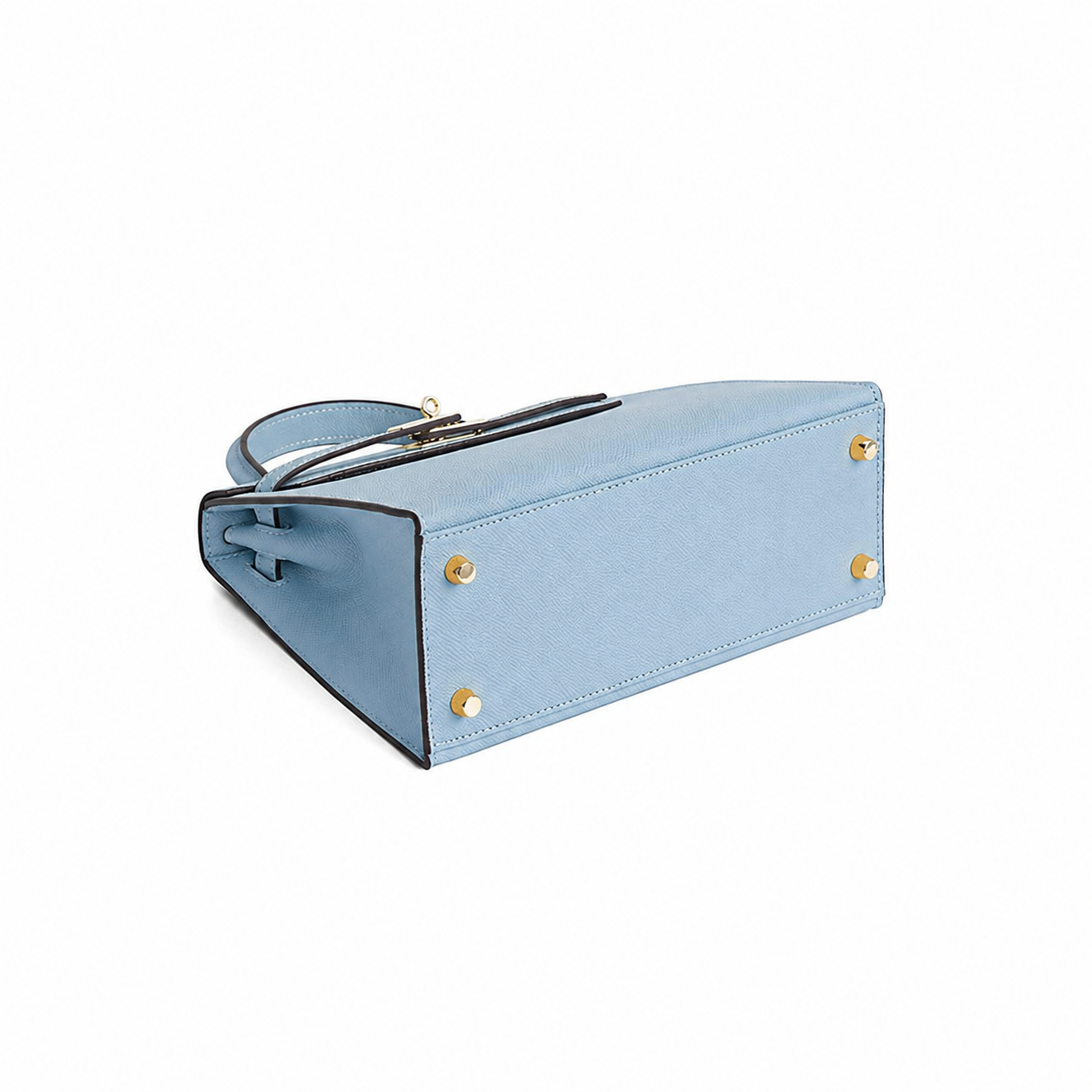 Sky Blue Structured Handle Bag