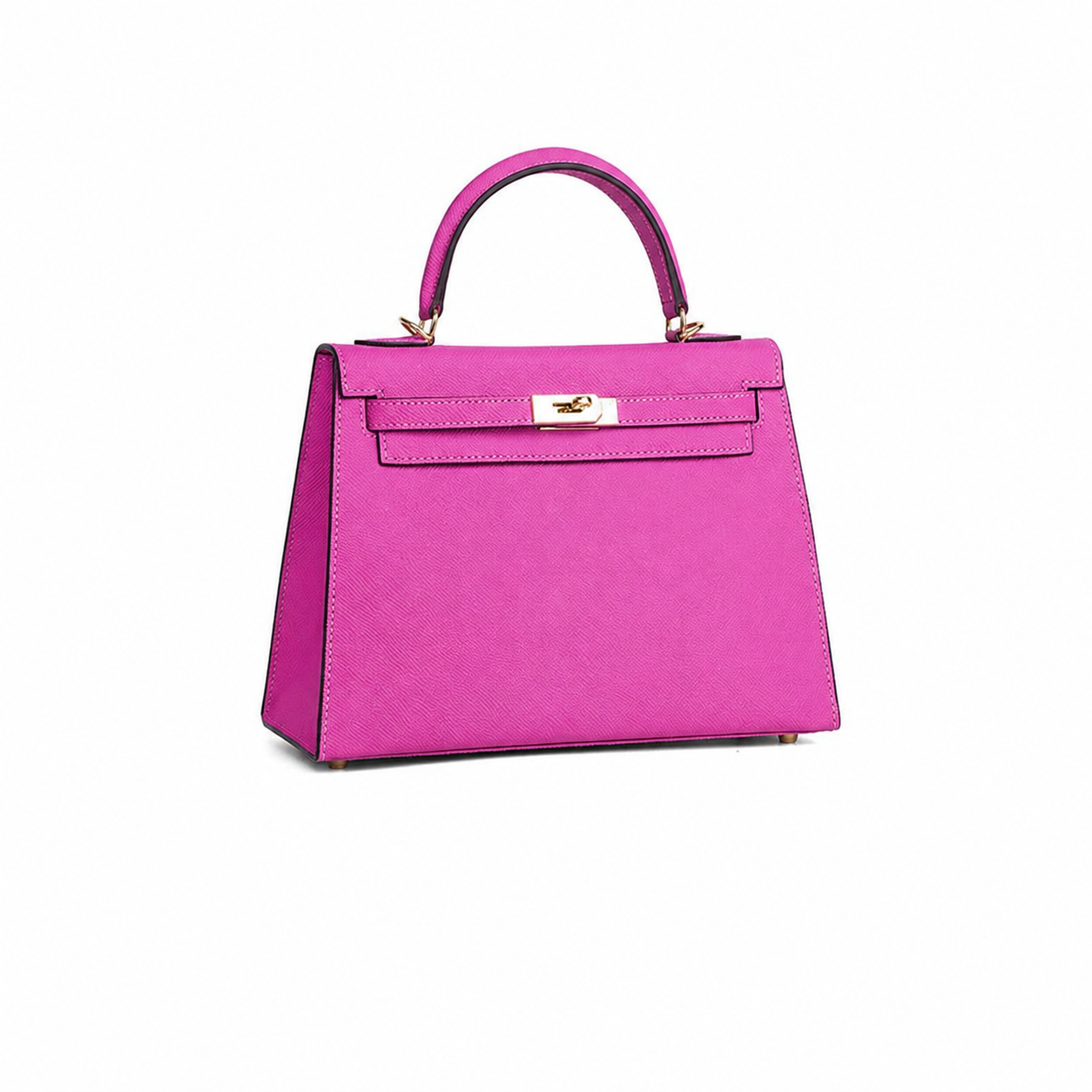Fuchsia Lock Top Handle Bag