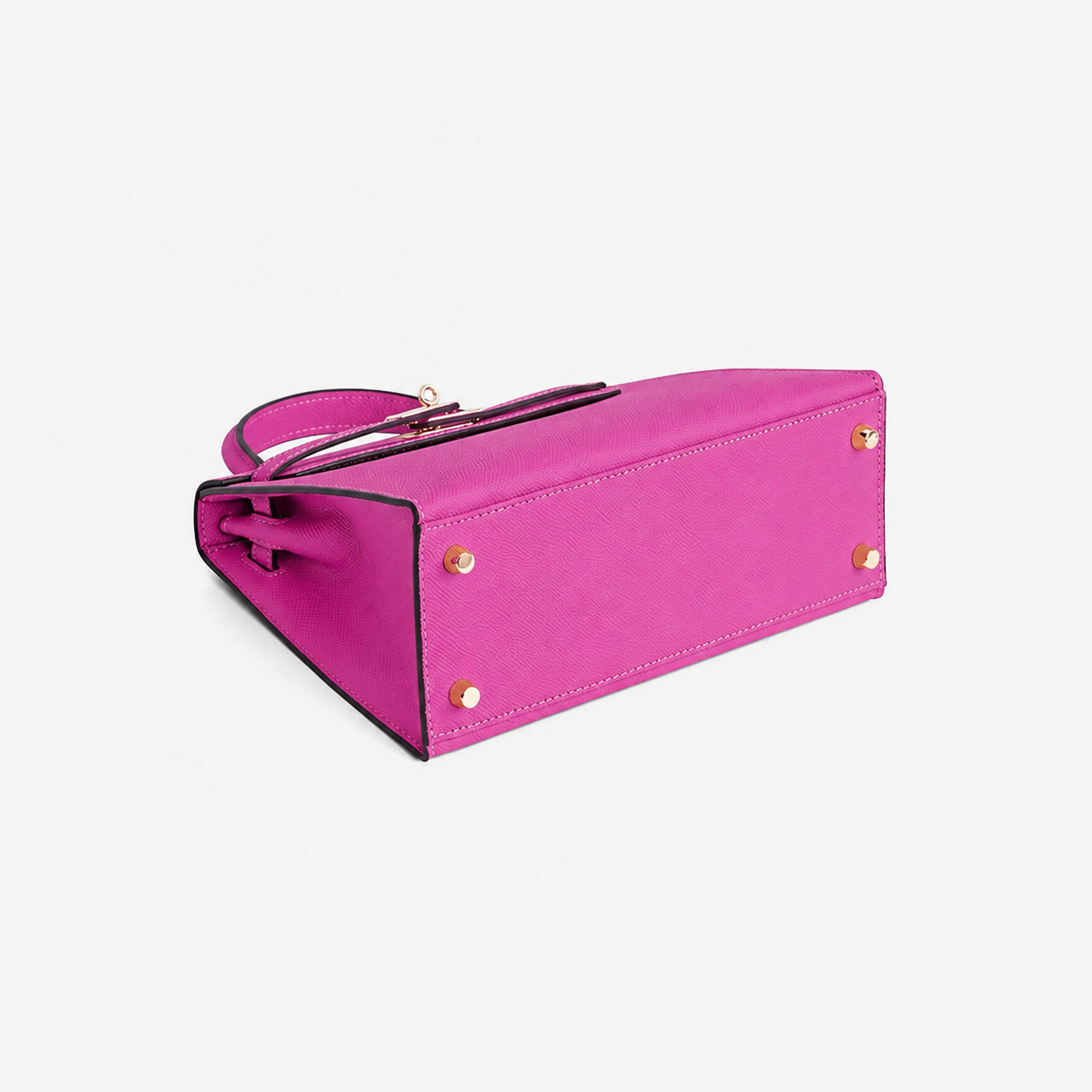 Fuchsia Lock Top Handle Bag