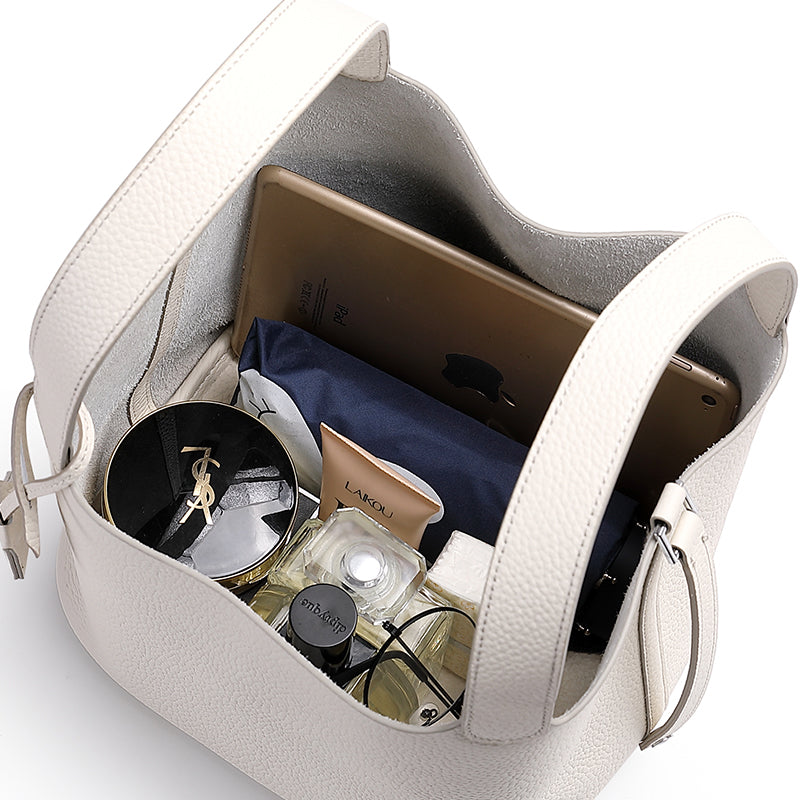 Minimalist Full Grain Leather Bucket Bag